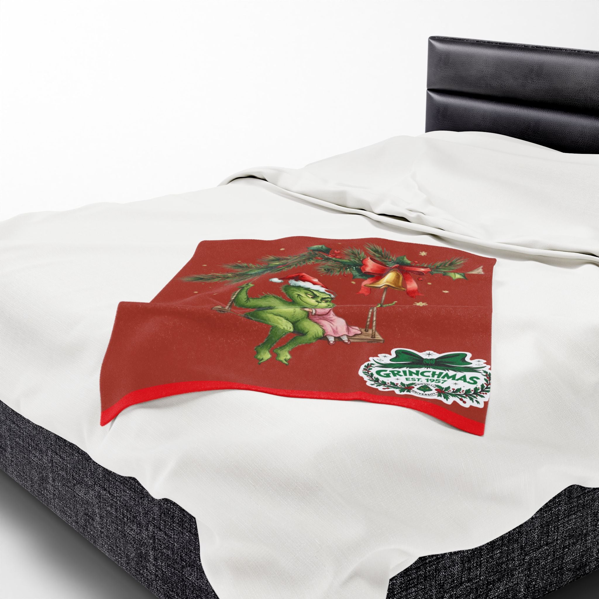 “Winter Wonderland Cartoon Fleece Blanket Grinchmas Velveteen Plush Blanket Holiday Grinch & Cindy Lou Cozy Throw