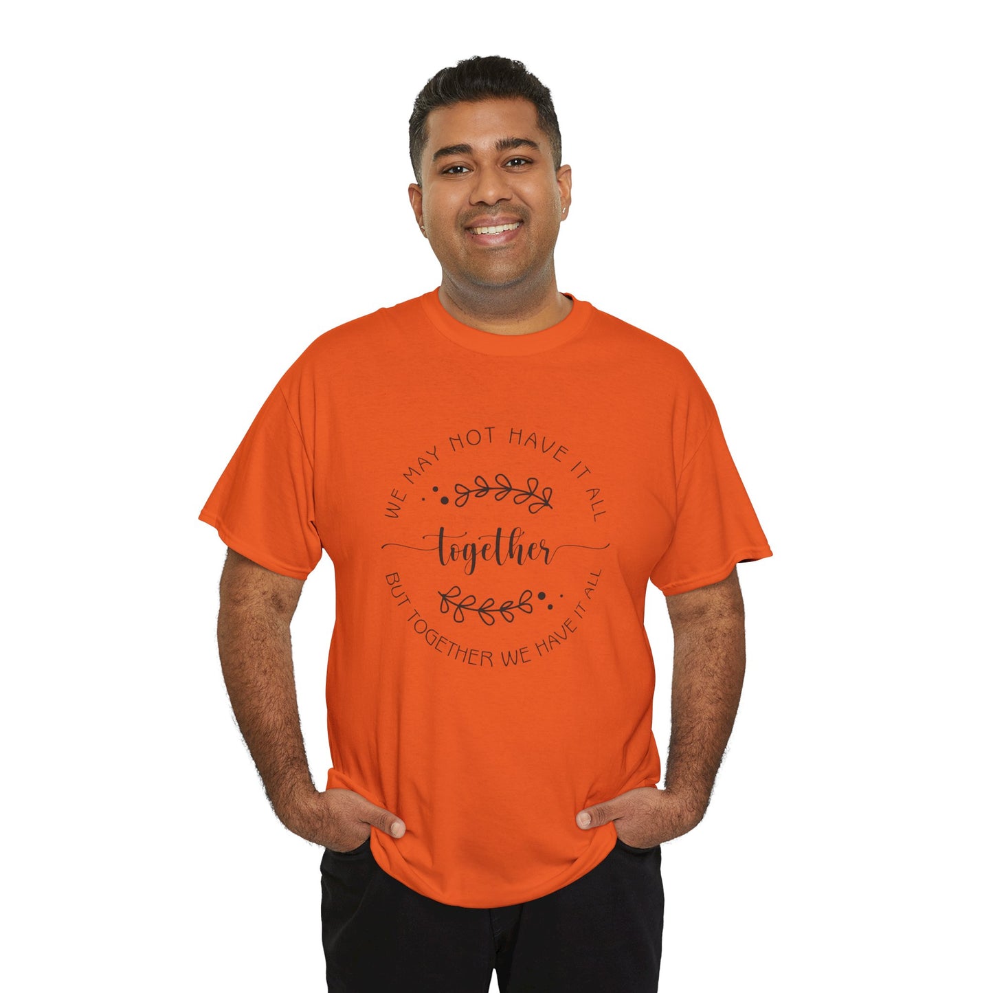 Together Floral Circle Tee  "Together" Inspirational Family Unity Shirt