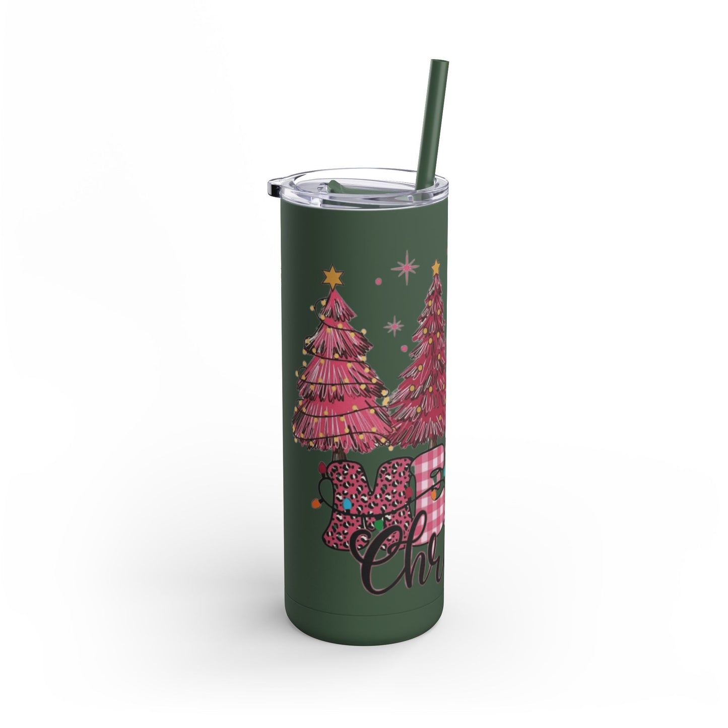 Christmas Tree Tumbler - 20oz Skinny Matte Drinkware Christmas gift mug