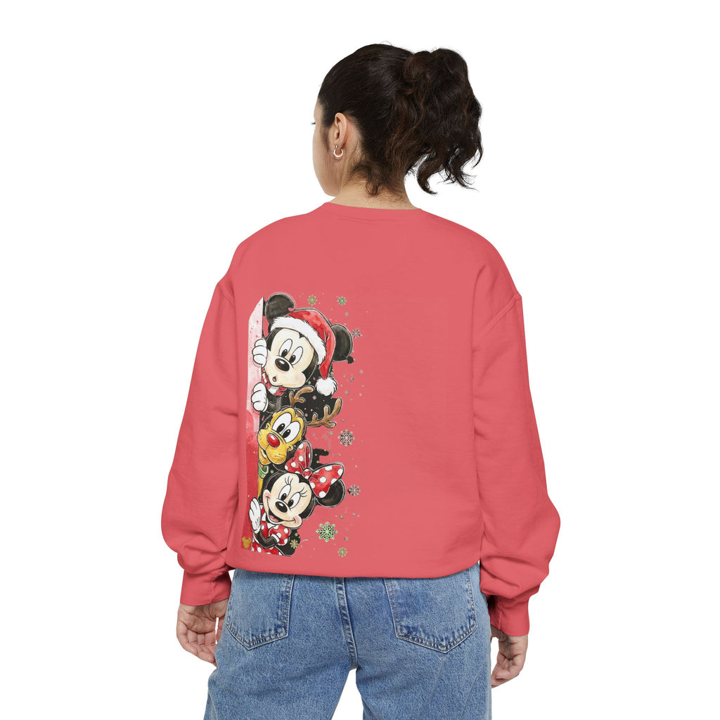 Christmas Disney Characters Sweatshirt  Mickey, Minnie & Pluto Holiday Crew Cartoon Christmas T-shirts and Sweaters