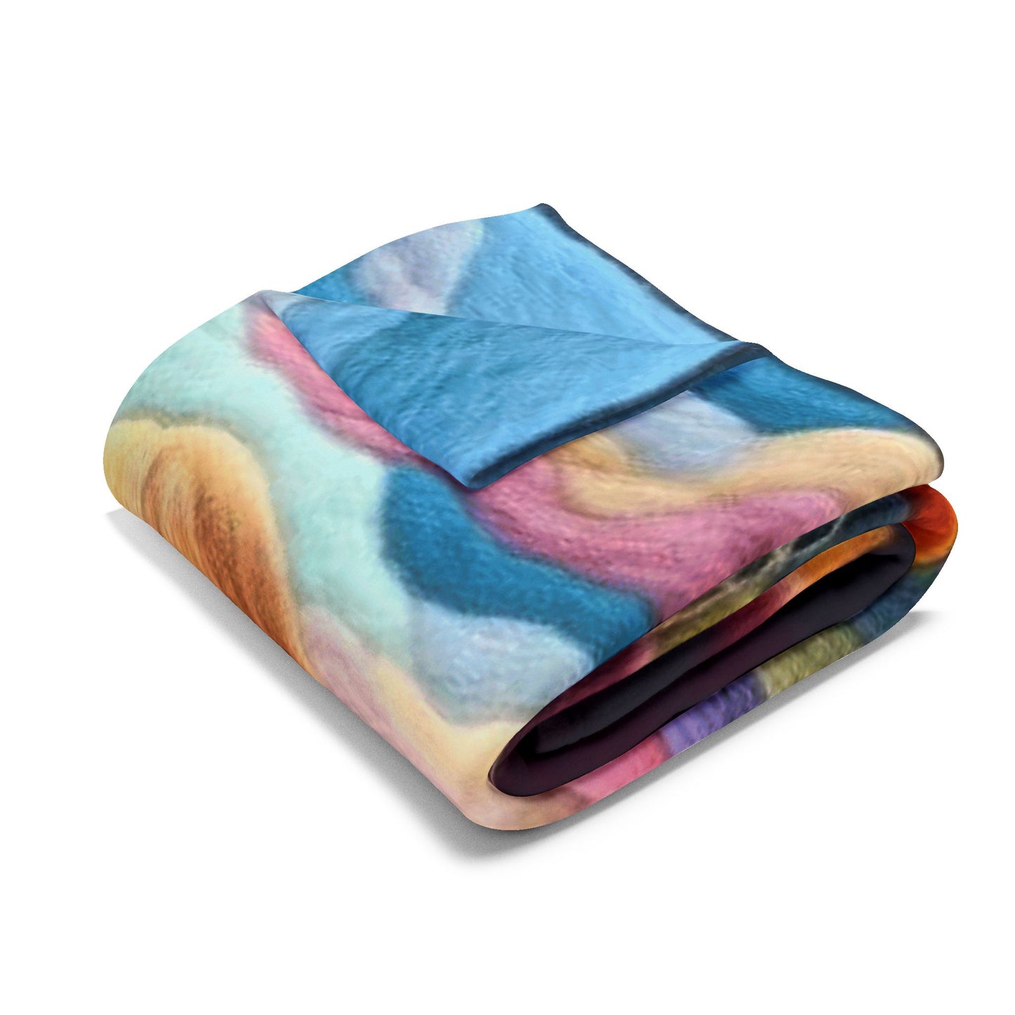 Scenic Girl Fleece Blanket — Cozy Sunset Landscape Throw