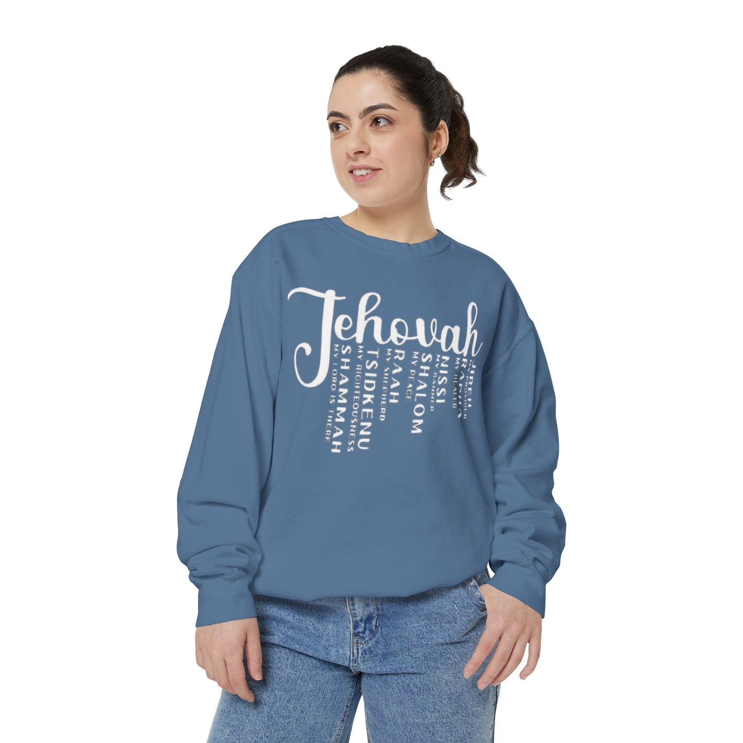Jehovah Names Sweatshirt  Christian Faith Scriptural Names Pullover