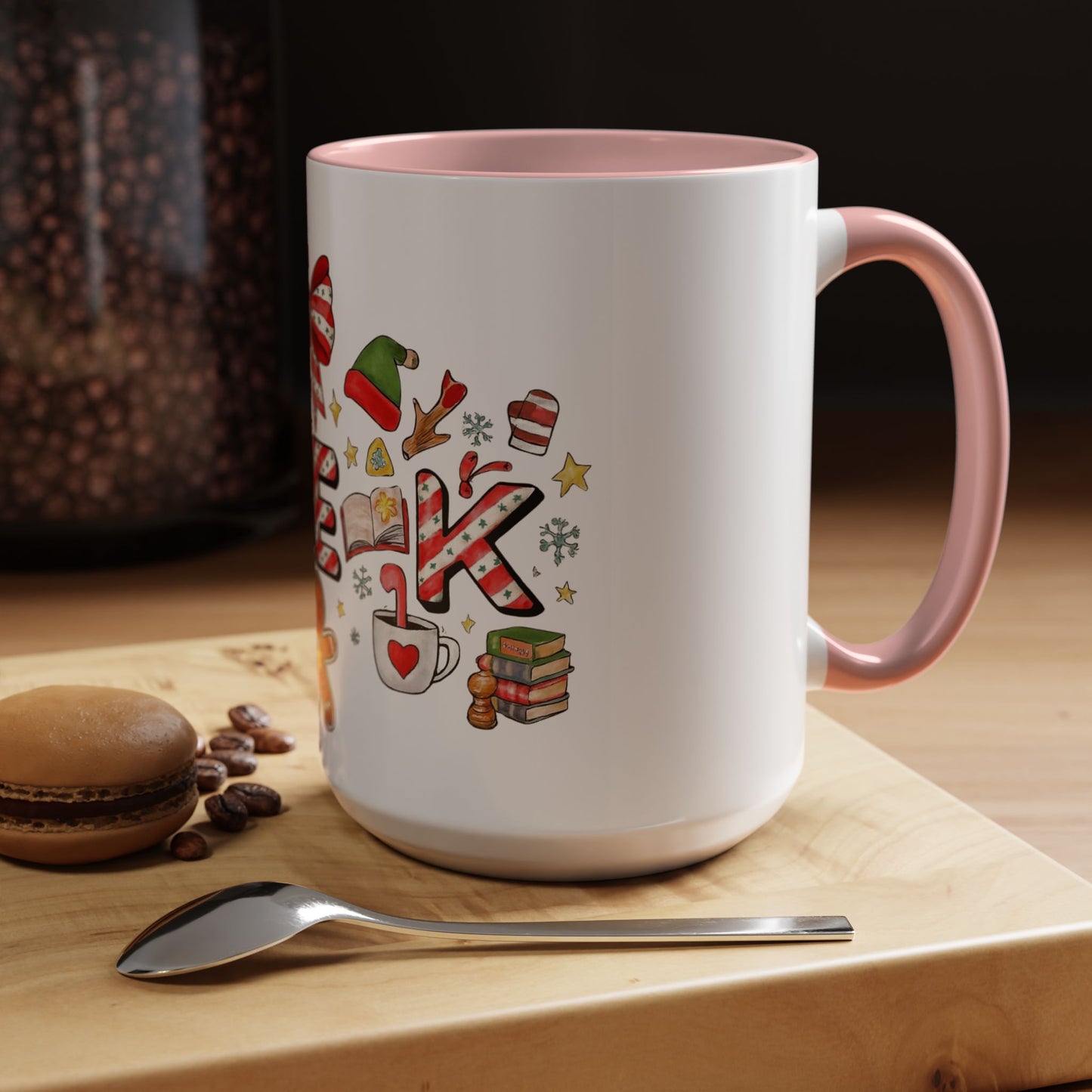 Holiday Teacher Coffee Mug 'PRE-K' Festive Gingerbread & Candy Cane Design (11/15oz) School Staff Christmas Mug Collection