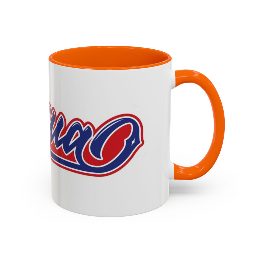 Puerto Rico Script Accent Coffee Mug — Retro Red & Blue 'Boricua' Design (11/15oz)