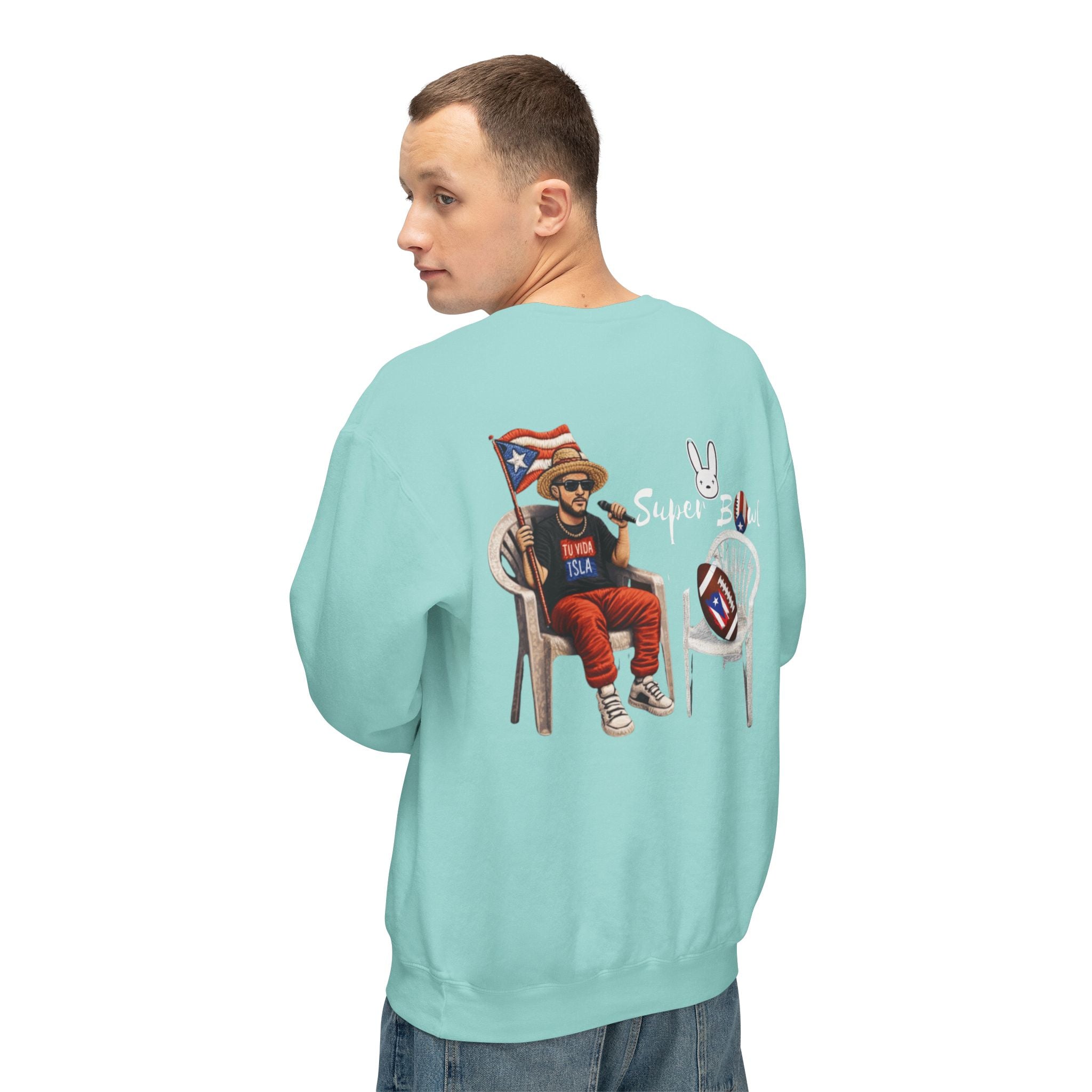 Benito Super Bowl 94 Puerto Rico Shirt Chair Vibes Crewneck Sweatshirt