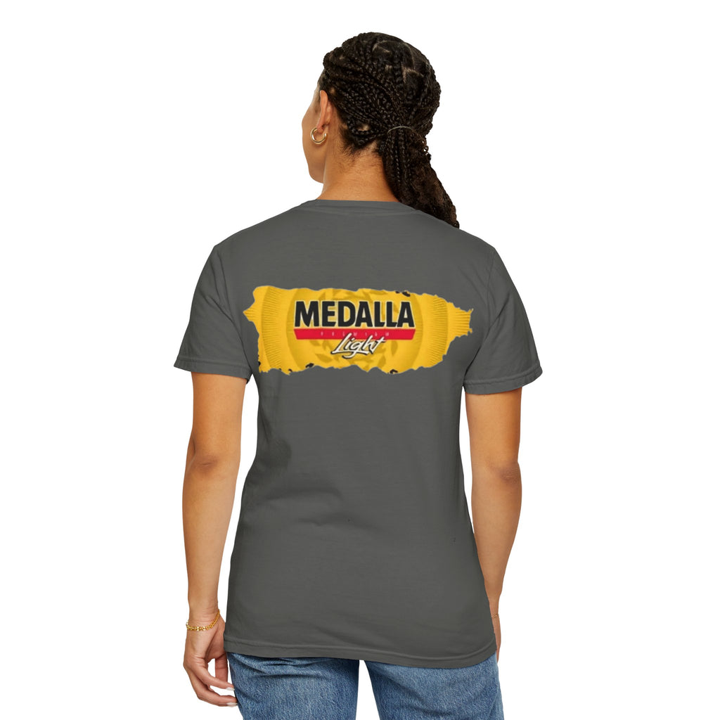 Medalla Light Puerto Rican Beer T-Shirt Coqui Frog Mascot Six-Pack Graphic Tee Puerto Rico’s Navidades