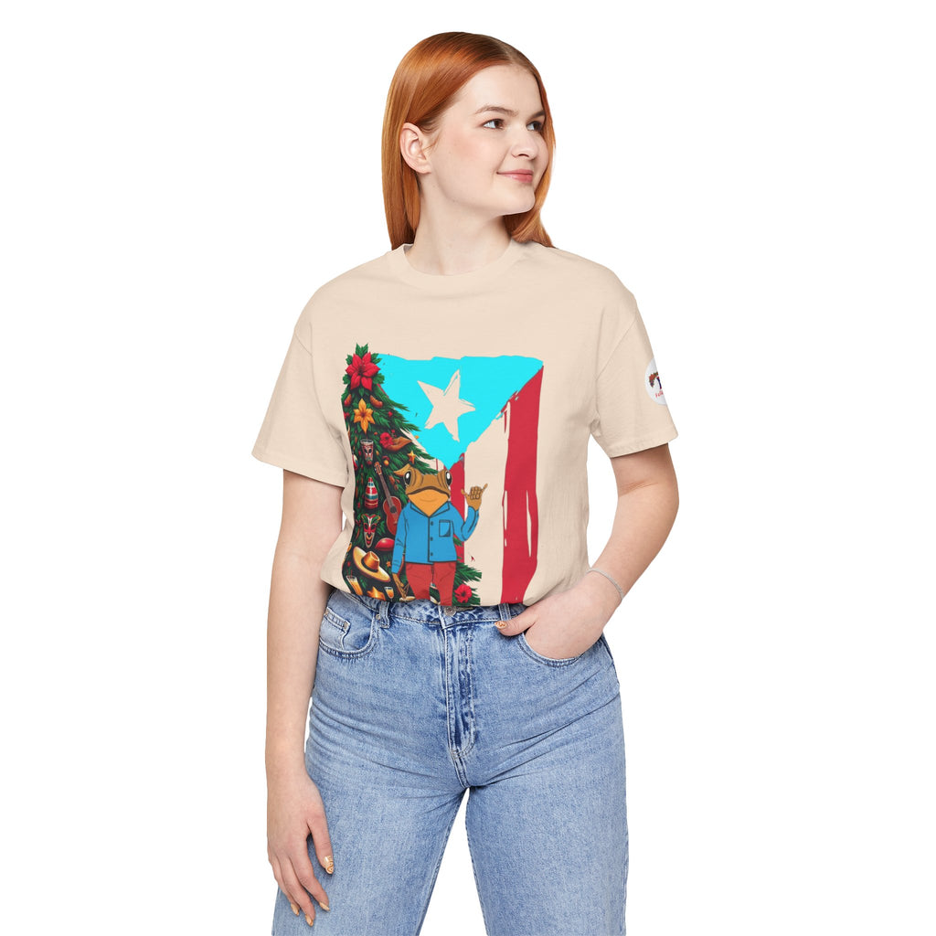 Puerto Rico Holiday T-Shirt  Coquí by Christmas Tree Graphic Puerto Rico’s Navidades