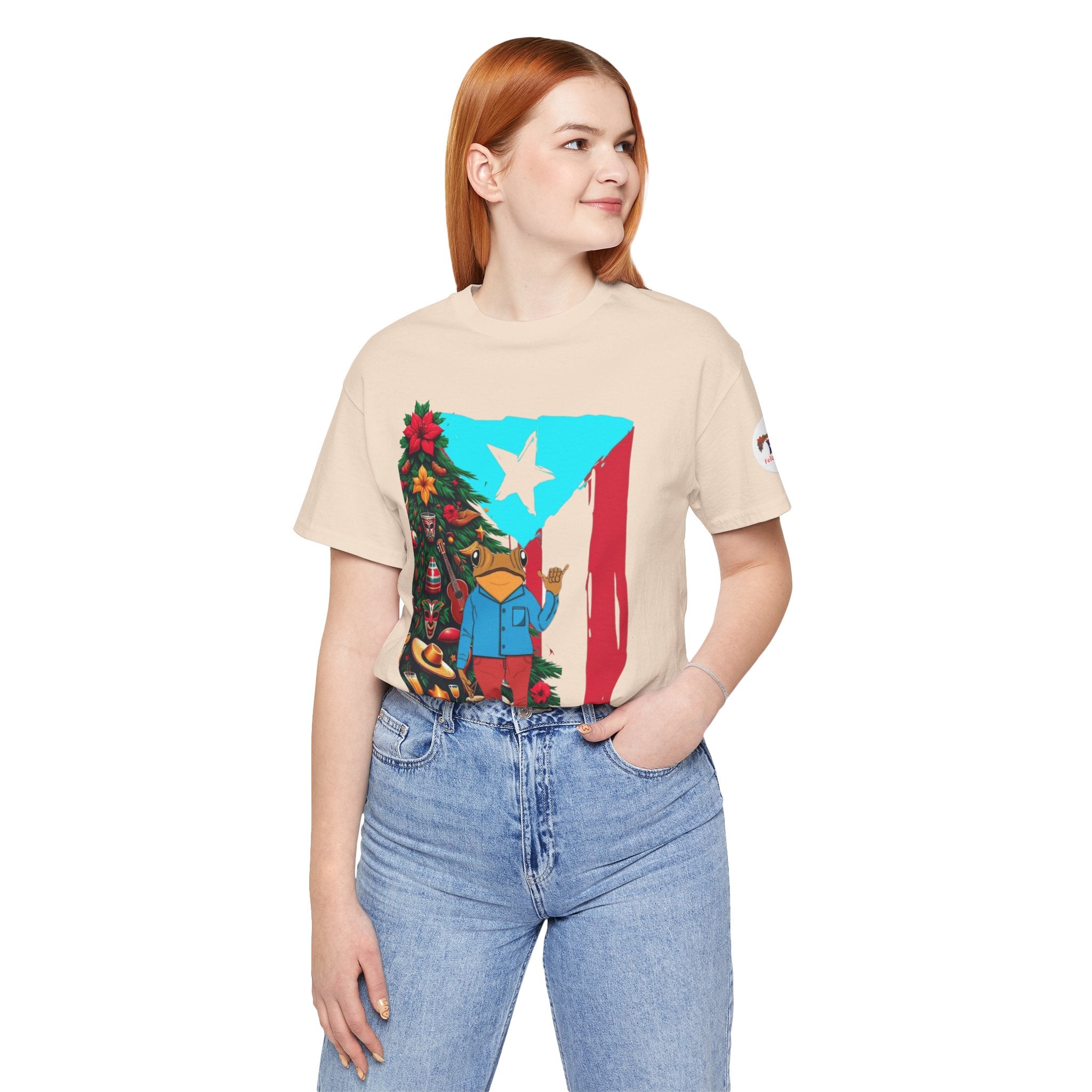 Puerto Rico Holiday T-Shirt  Coquí by Christmas Tree Graphic Puerto Rico’s Navidades