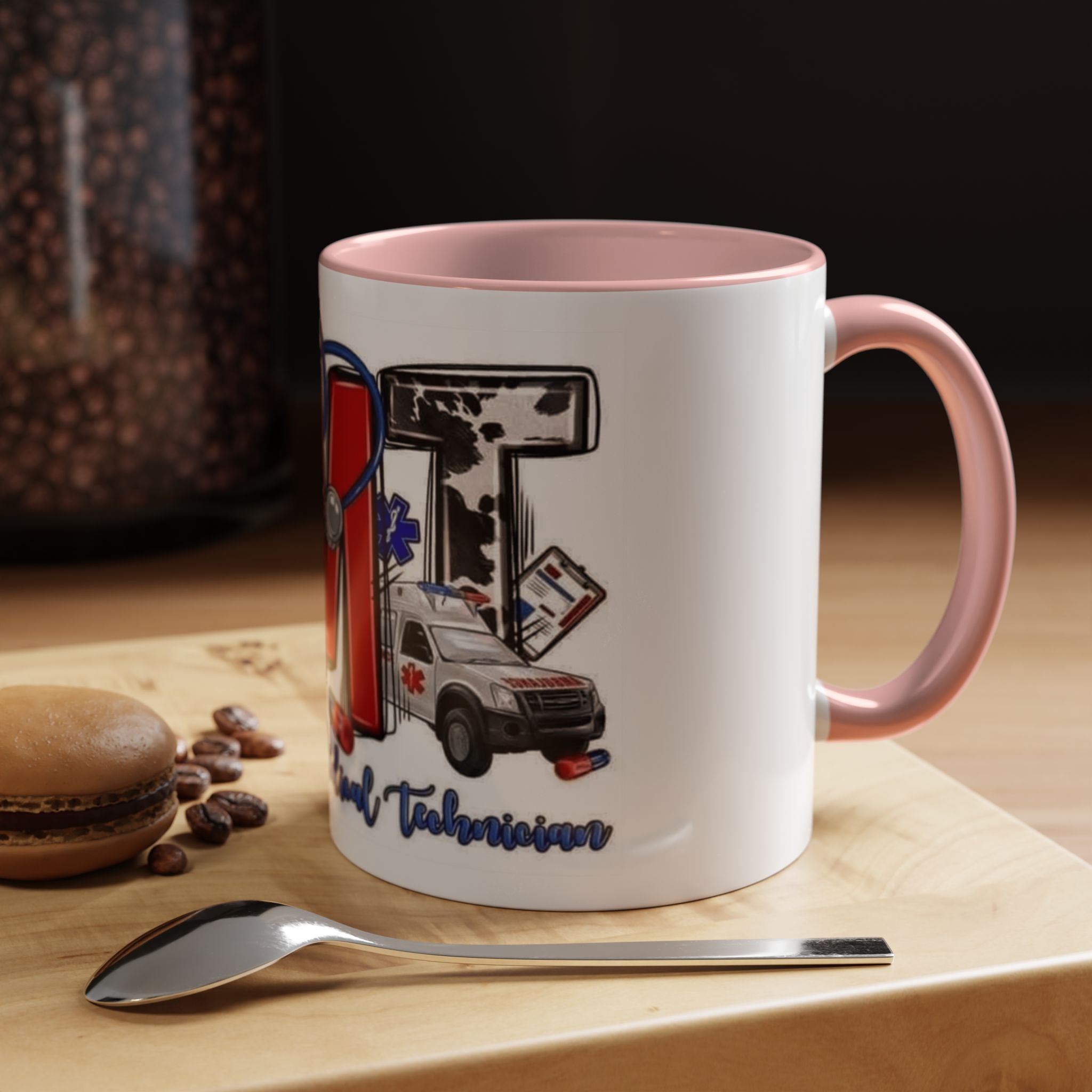 EMT Coffee Mug — Emergency Medical Technician Ambulance Stethoscope Design (11/15oz) Medical Christmas Mug