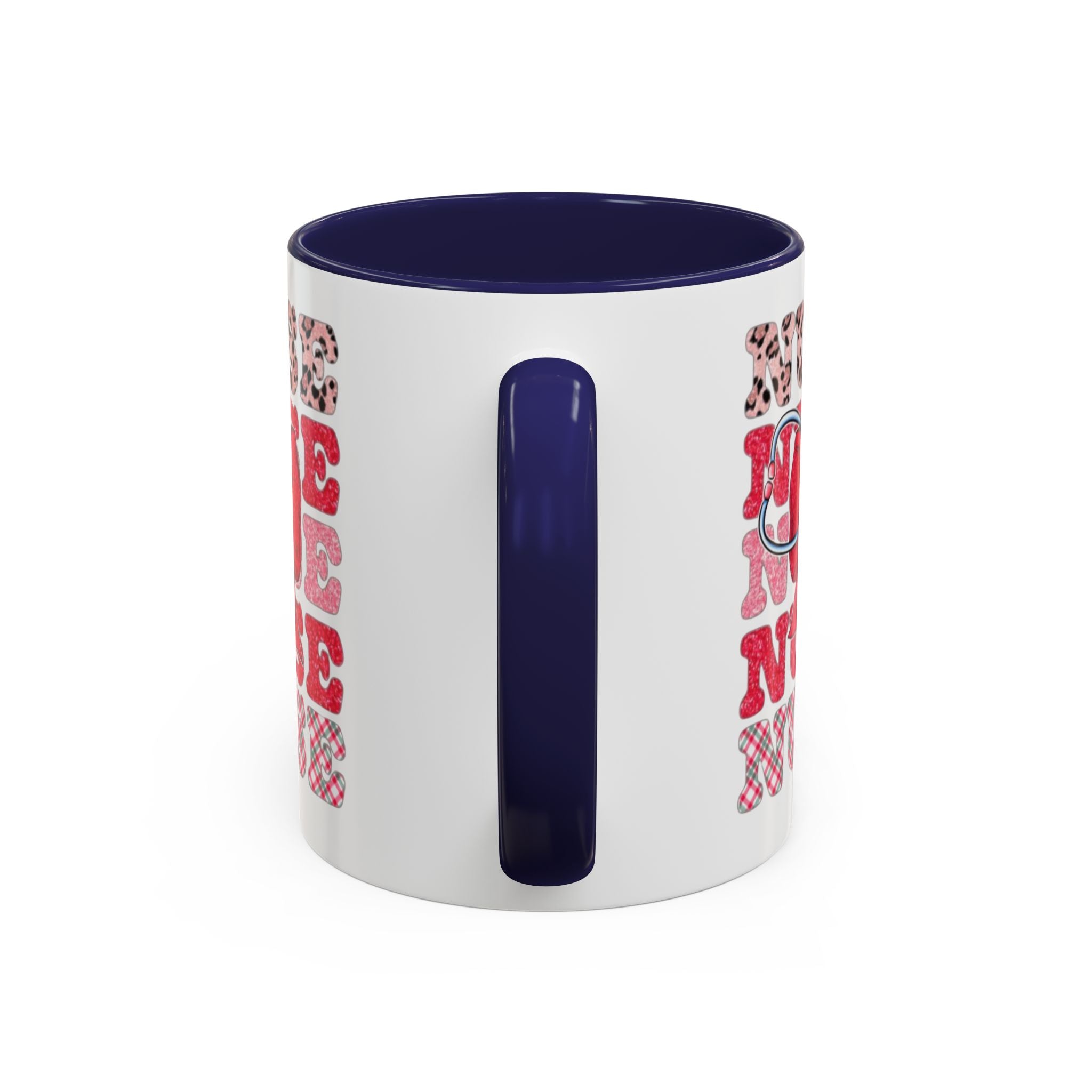 Nurse Stethoscope Bow Accent Coffee Mug — Cute Leopard & Plaid Healthcare Gift (11/15oz) Medical Christmas Mug