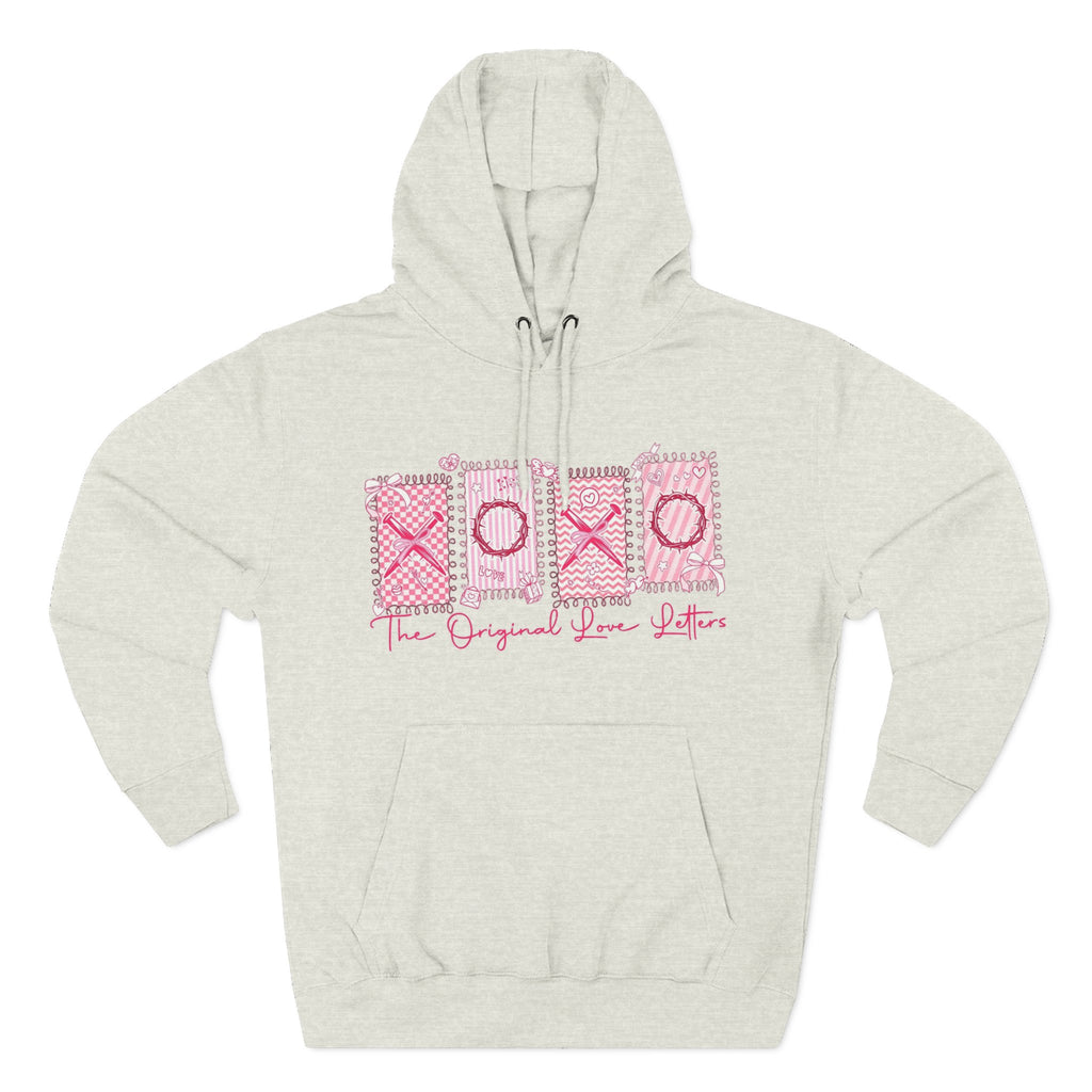 Hoodie  Pink XOXO Three Panel Love Letters Fleece Hoodie