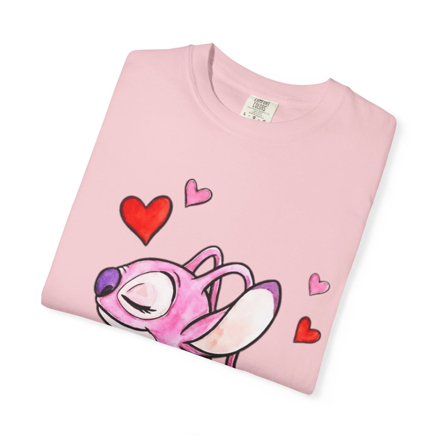 T-Shirt — Cute Pink Cartoon Creature with Hearts | Valentine’s Gift Tee
