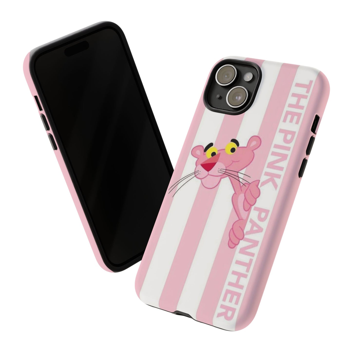 Pink Panther Tough Case Retro Striped Phone Case with "The Pink Panther" Design
