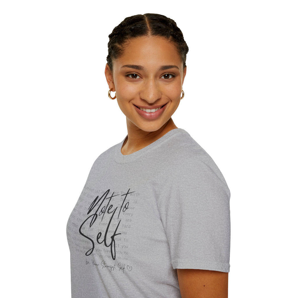 Note to Self T‑Shirt  Minimal Script Inspirational Tee