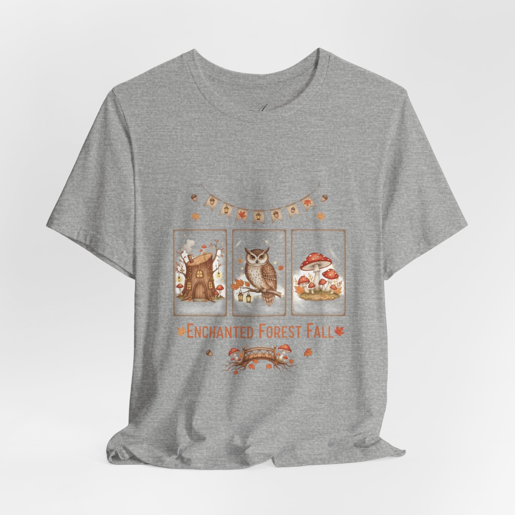 Enchanted Forest Fall Tee, Cute Owl Shirt, Autumn Graphic Tee, Nature Lover Gift, Cozy Fall Apparel, Wildlife T-Shirt, Unisex Fall Top