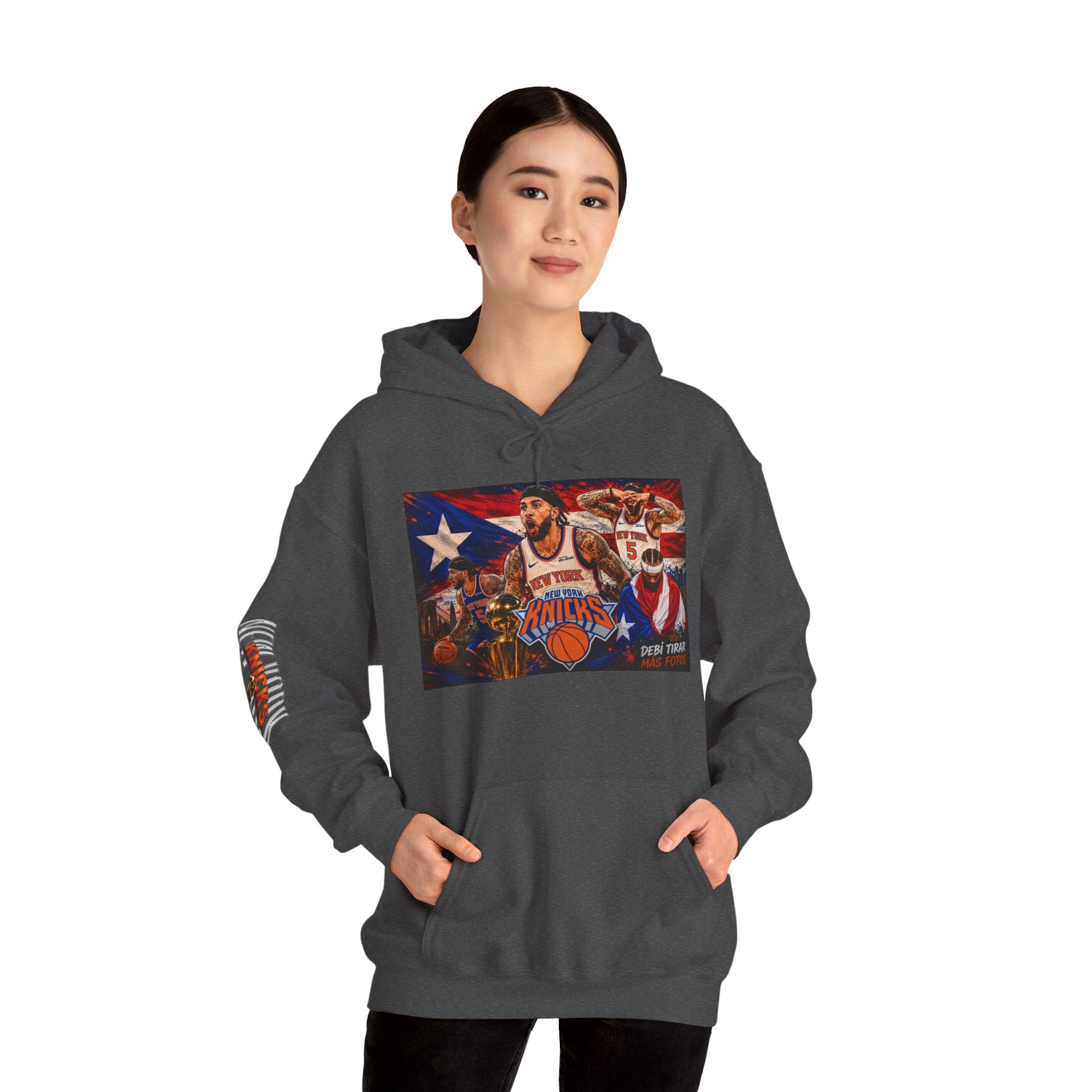 NY-K Retro Player Collage Hoodie — Basketball Fan Sweatshirt