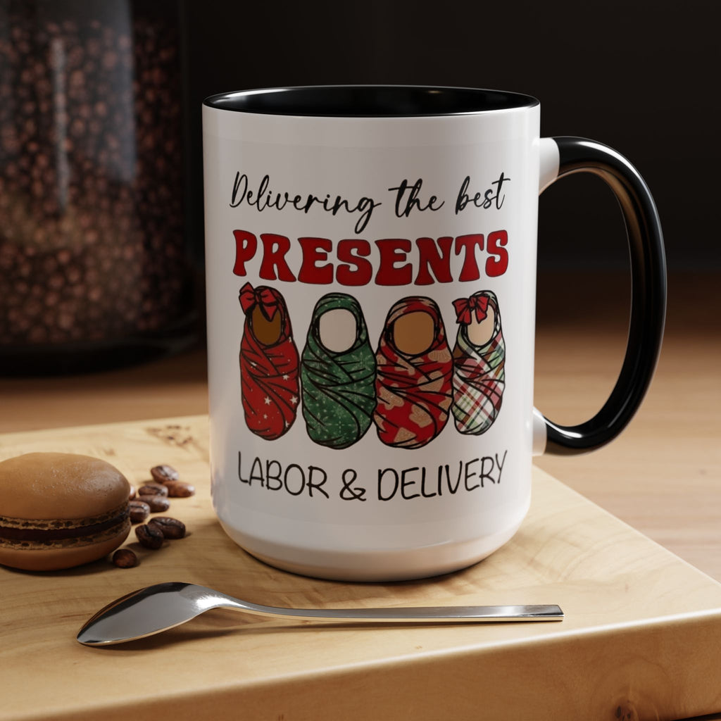 Christmas Presents Delivery Coffee Mug — "Delivering the Best Presents" Accent Mug Medical Christmas Mug,