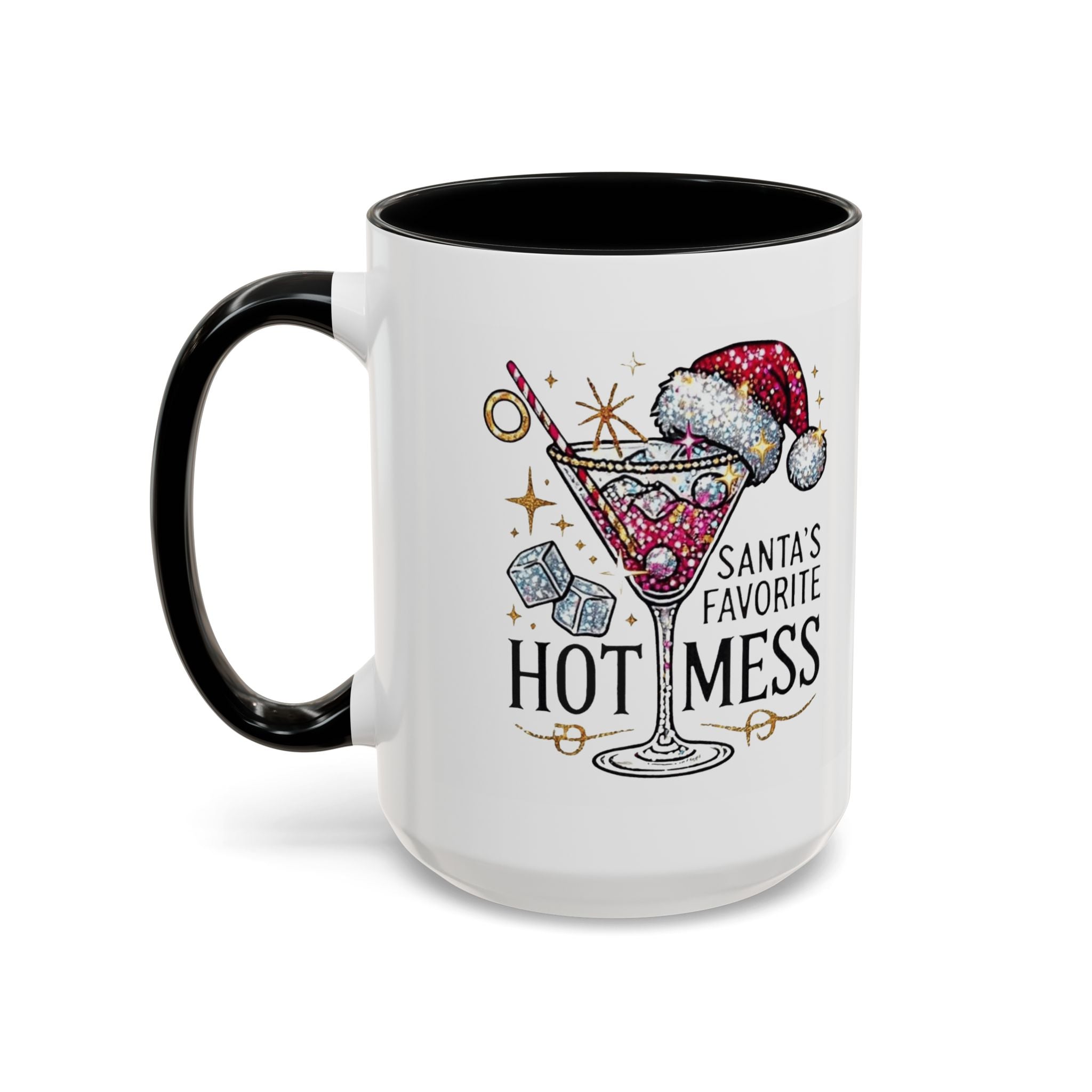 Accent Coffee Mug - "Santa's Favorite Hot Mess" Holiday Cocktail Mug (11/15 oz)