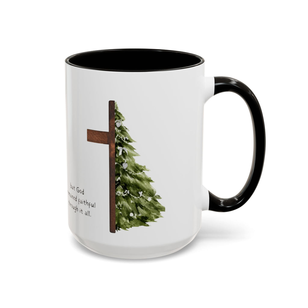 Christian Cross & Pine Tree Mug — Faith Reminder Coffee Cup (11oz/15oz)