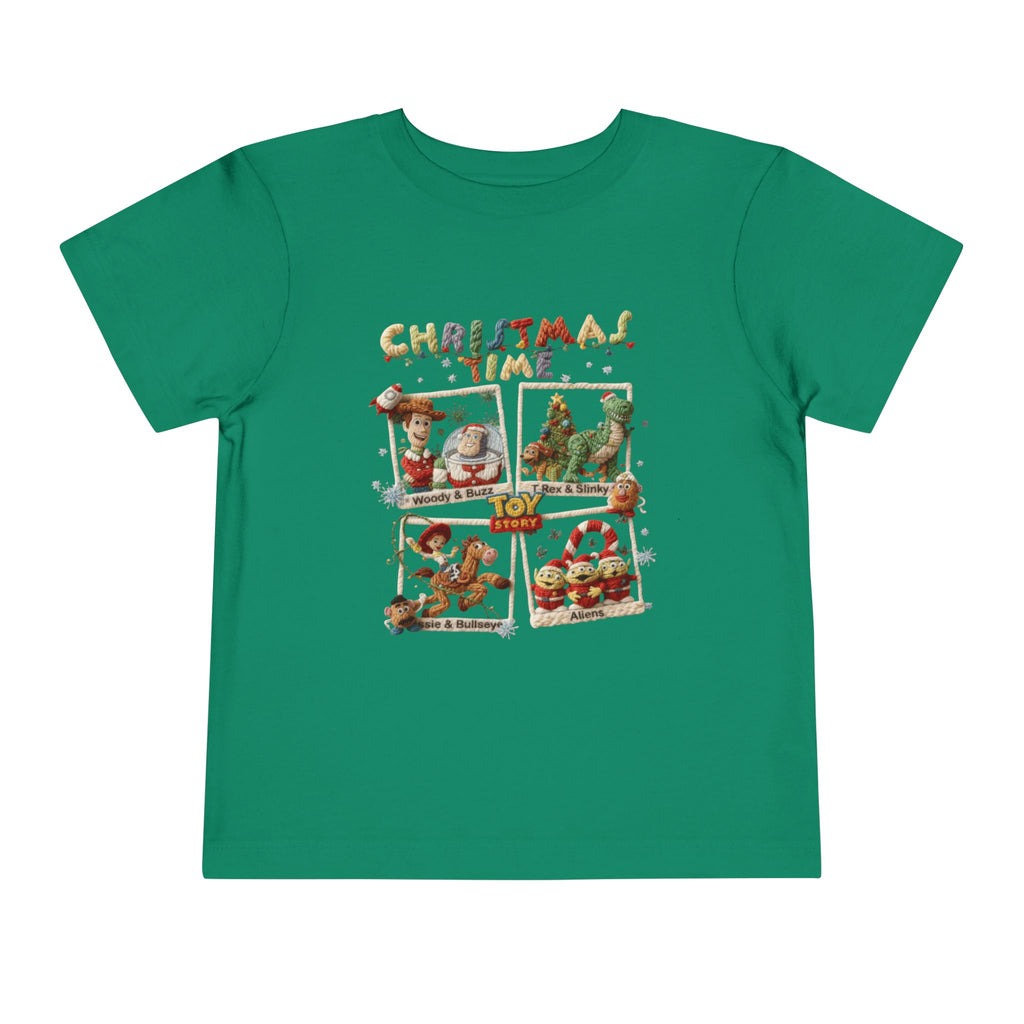 Christmas Time Toddler Tee  Cute Holiday Toy & Santa Print