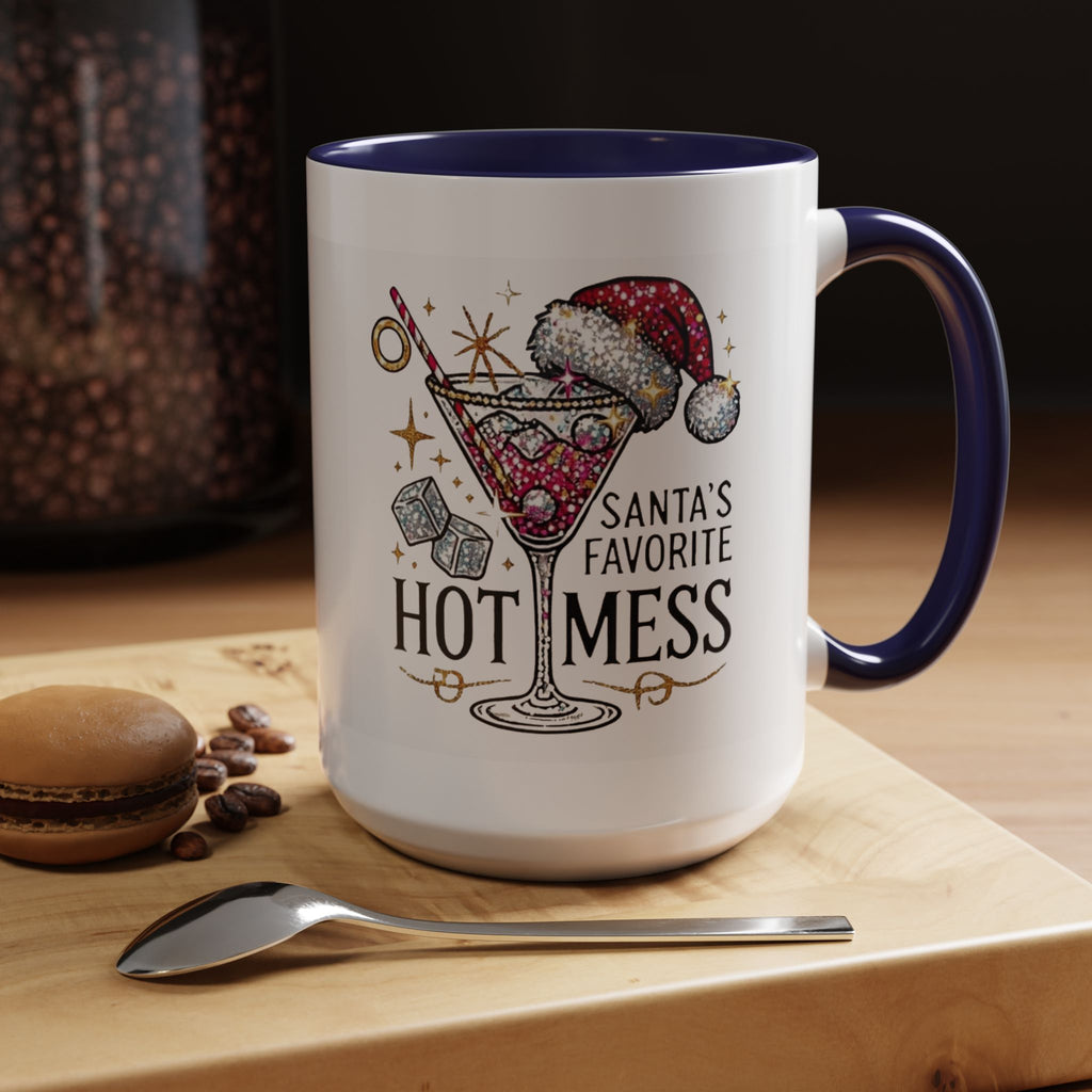 Accent Coffee Mug - "Santa's Favorite Hot Mess" Holiday Cocktail Mug (11/15 oz)