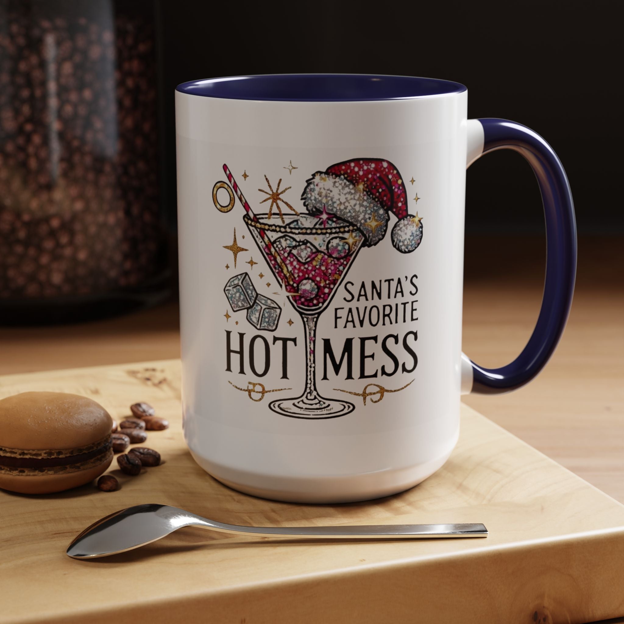 Accent Coffee Mug - "Santa's Favorite Hot Mess" Holiday Cocktail Mug (11/15 oz)