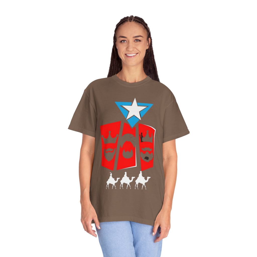 The Three Kings T-Shirt — Puerto Rican Three Kings Graphic Tee (Star & Crown Silhouettes)