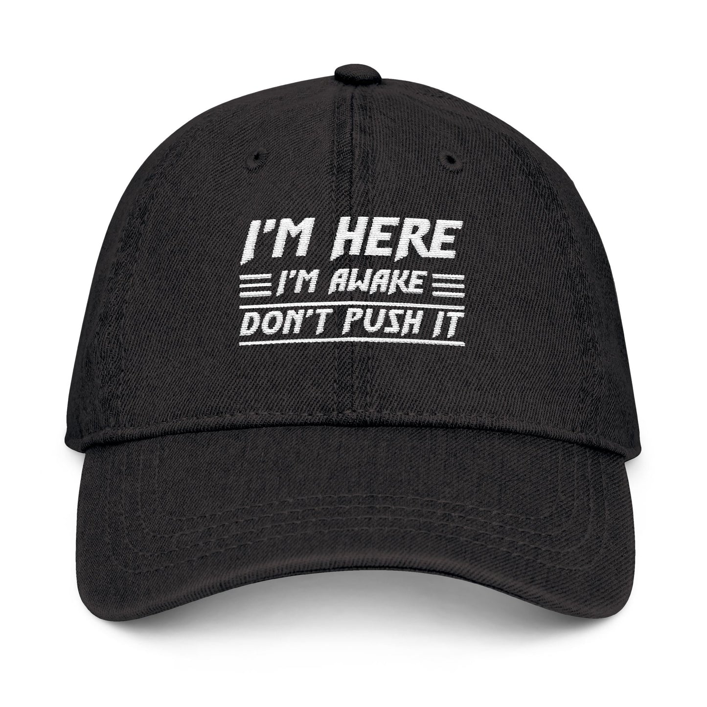 Embroidered Denim Hat, Funny Cap, Gift for Him, Casual Style, Everyday Wear, Unique Headwear