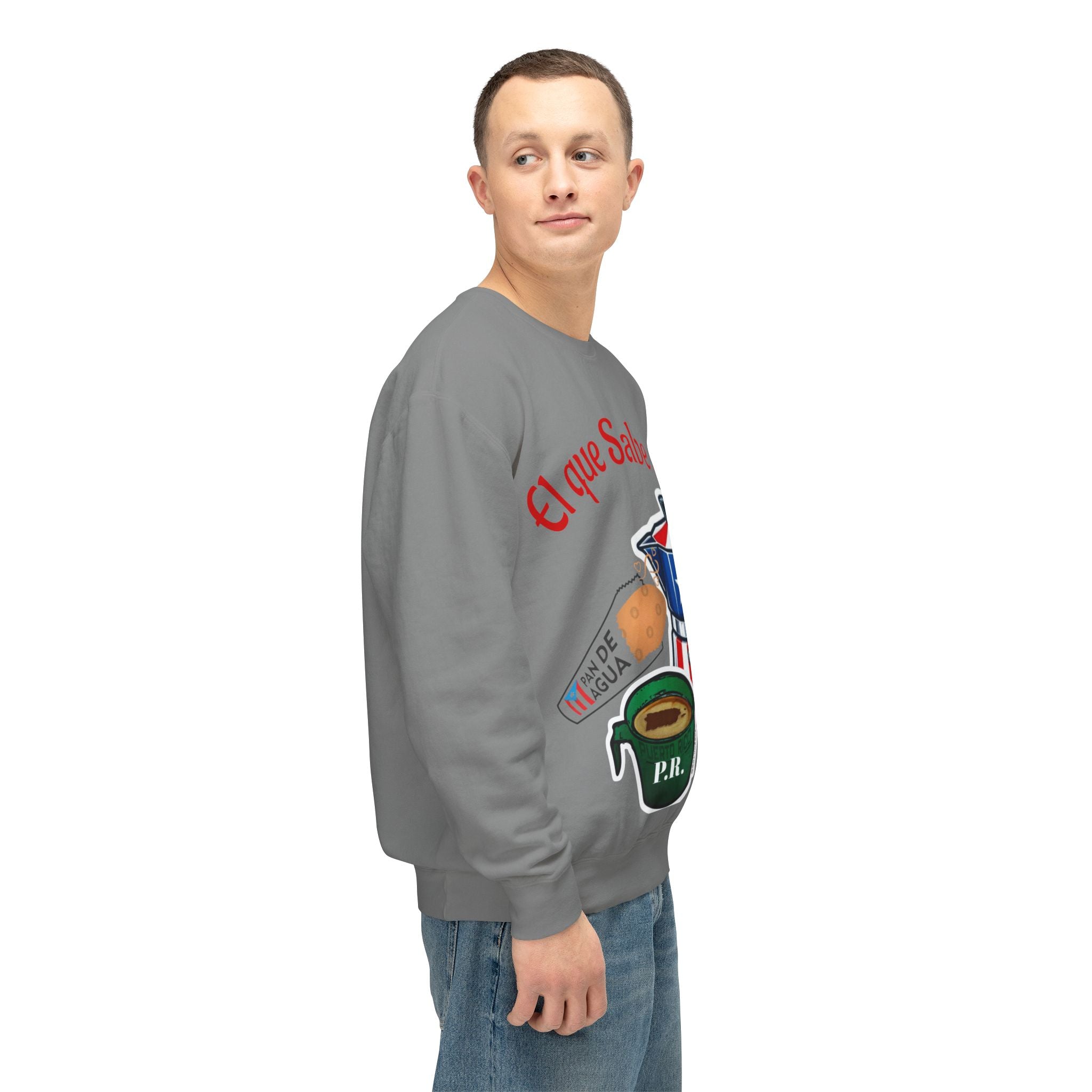 Crewneck Sweatshirt — "El que Sabe Sabe" Puerto Rico Coffee Design