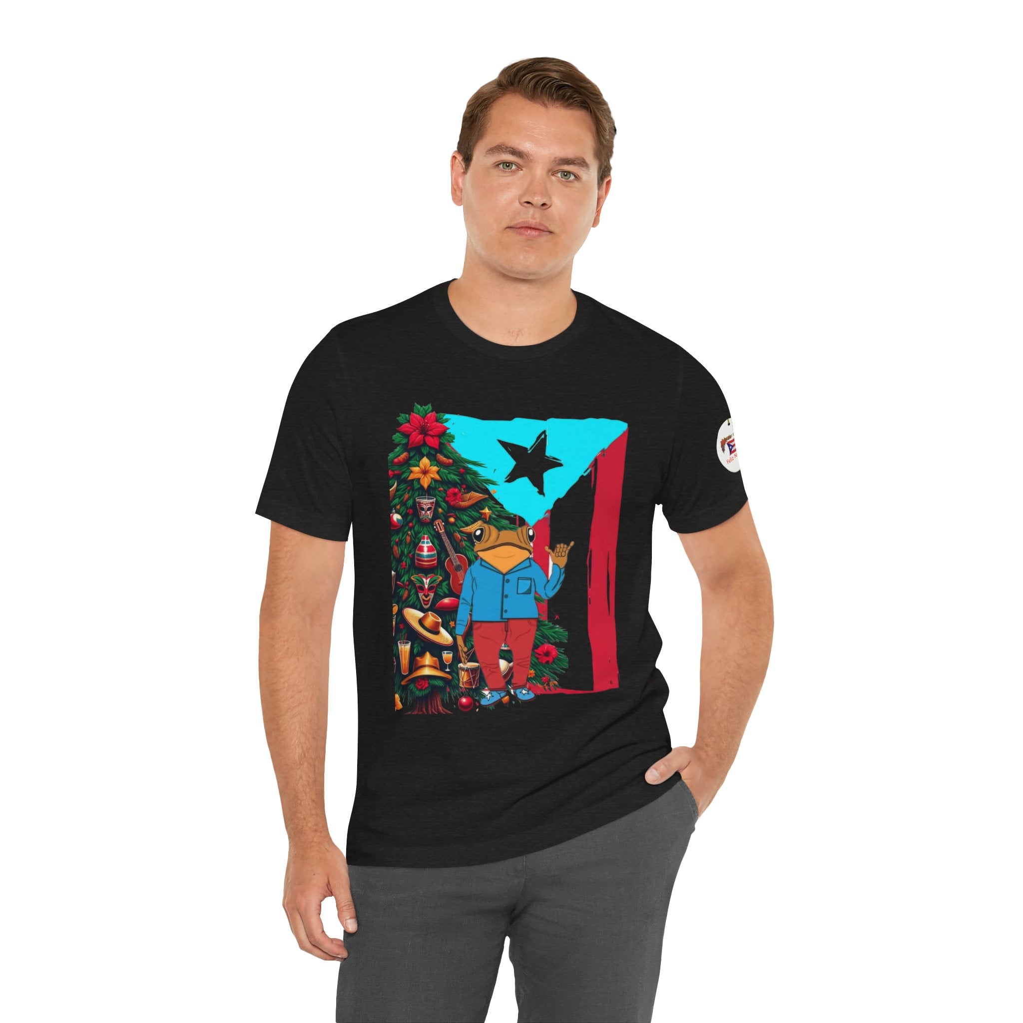 Puerto Rico Holiday T-Shirt  Coquí by Christmas Tree Graphic Puerto Rico’s Navidades