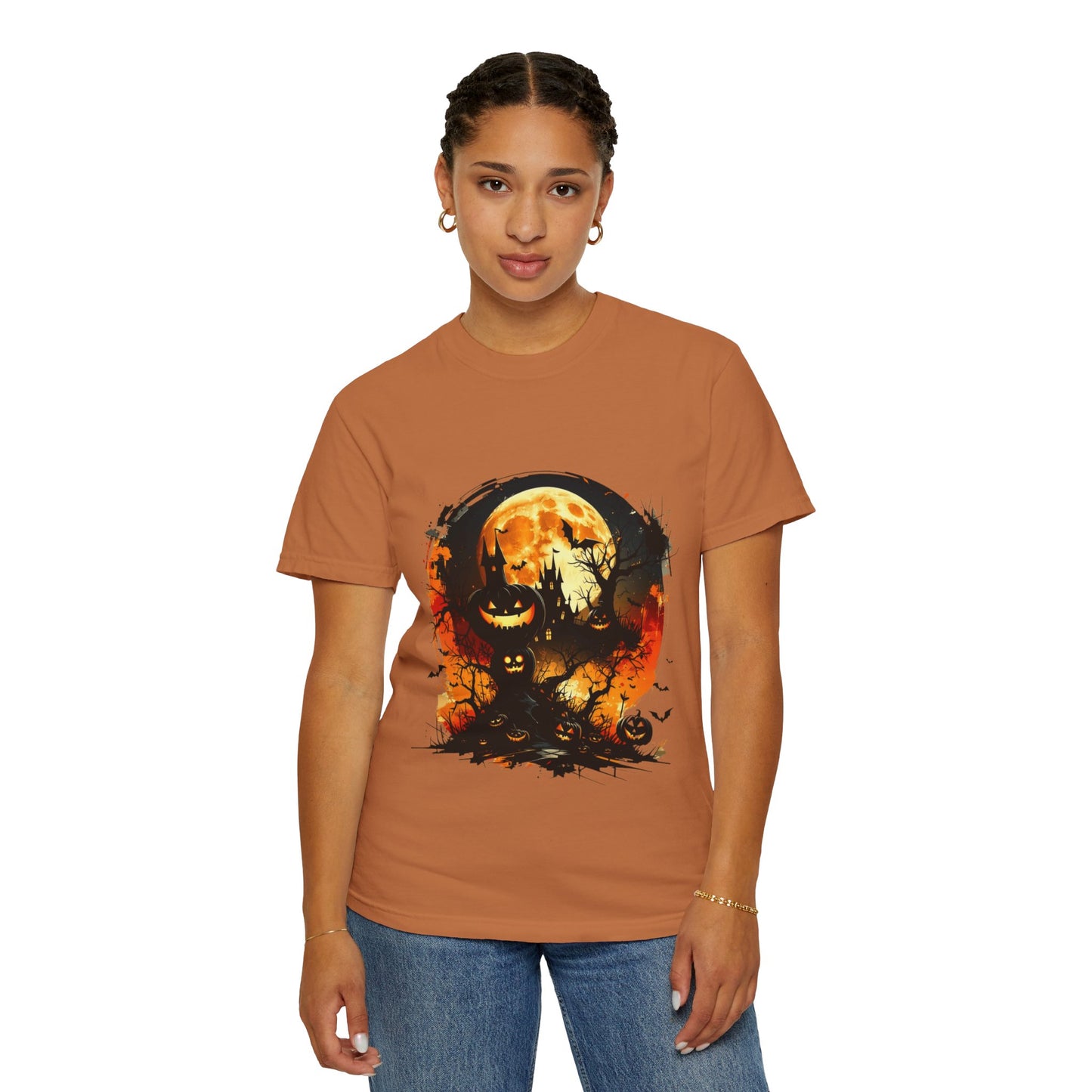 Halloween Moon Graphic T-shirt, Unisex Spooky Shirt, Fall Outfit, October Fest Tee, Halloween Party Wear, Trick or Treat T-shirt