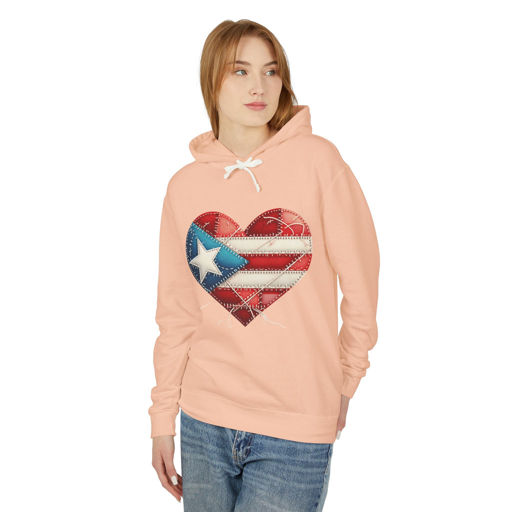 Puerto Rico Heart Flag Hoodie  "Jíbaro" Back Graphic