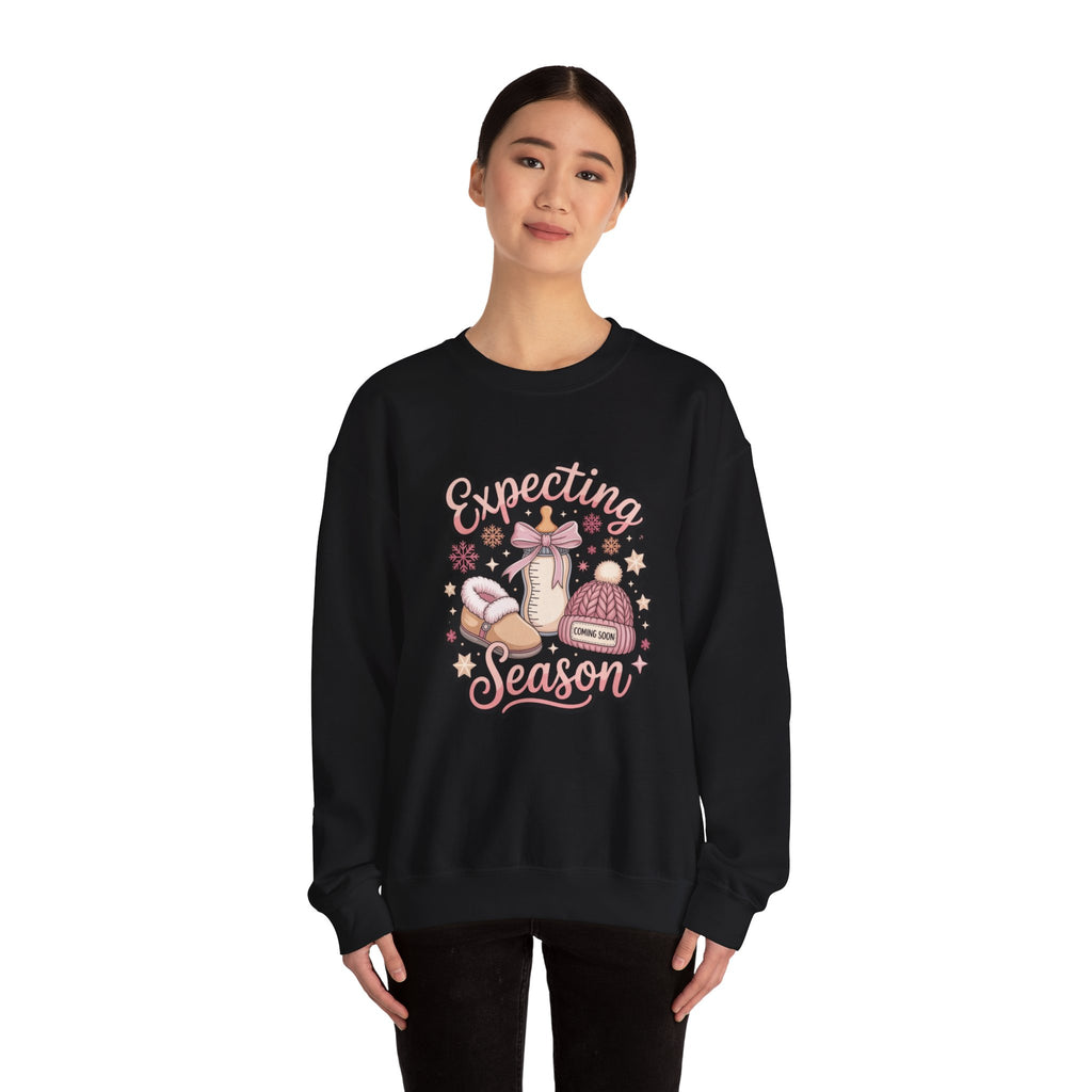 Expecting Season Sweatshirt  Cute Pregnancy Announcement Pullover Cartoon Christmas T-shirts and Sweaters
