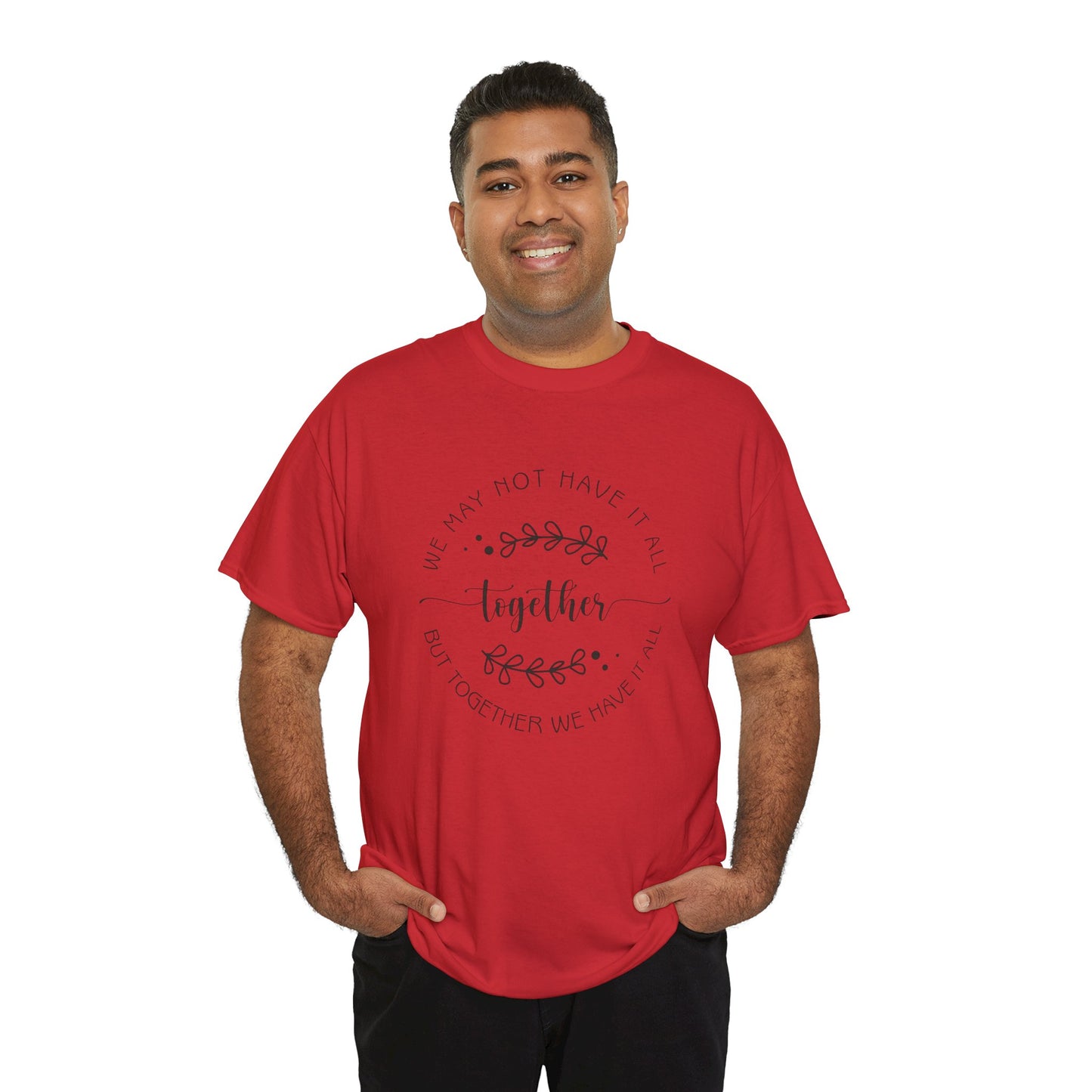 Together Floral Circle Tee  "Together" Inspirational Family Unity Shirt