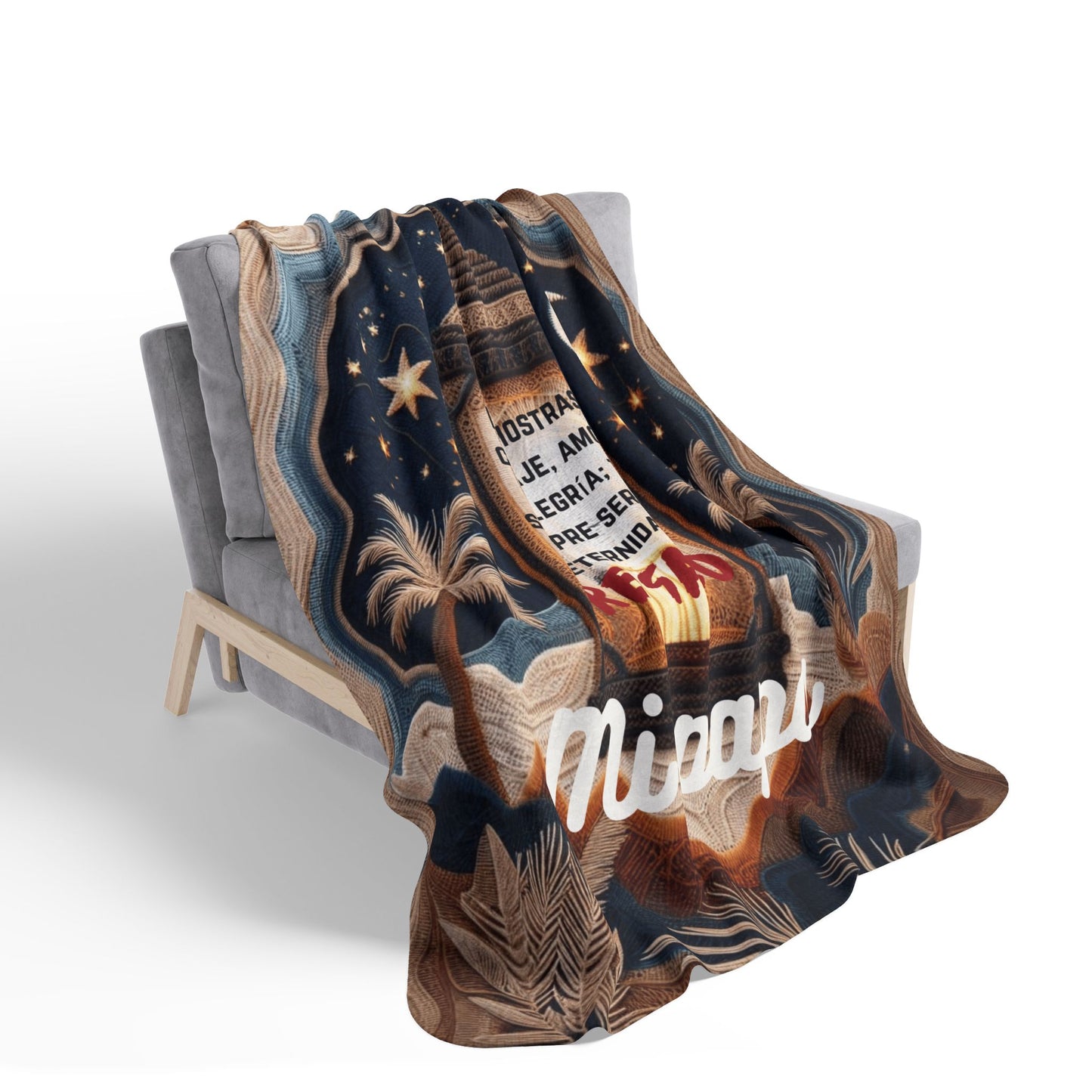 Fleece Blanket - "Mi Papá" Spanish Memorial Lantern Design (Regalo)