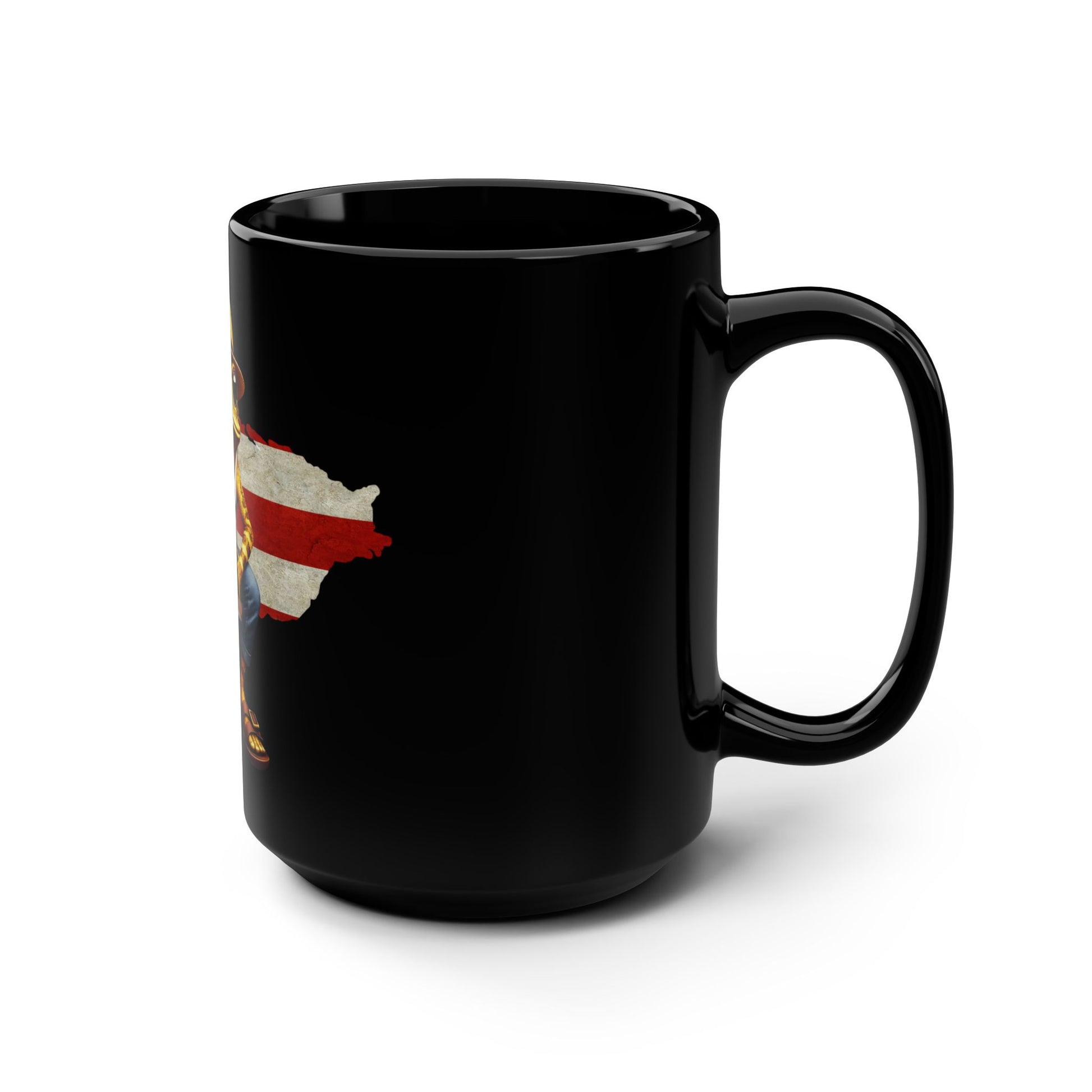 Puerto Rico black coffee mug with Coquí frog and El Morro design
Boricua ceramic 15oz mug with Puerto Rican flag and tropical flowers
glossy black cultural mug with C-shaped handle