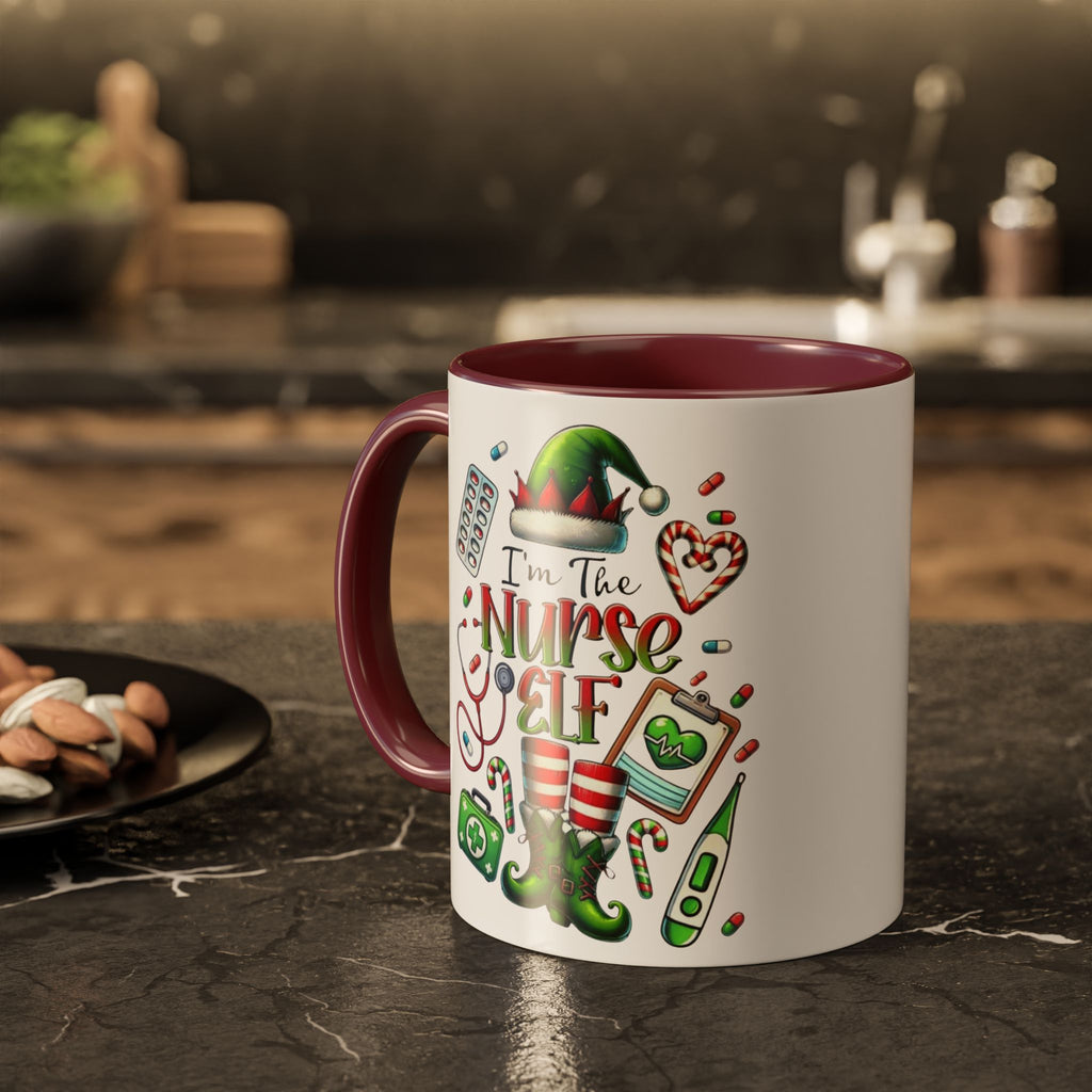 Nurse Elf Coffee Mug — Christmas Medical Holiday Gift (11oz & 15oz) Medical Christmas Mug