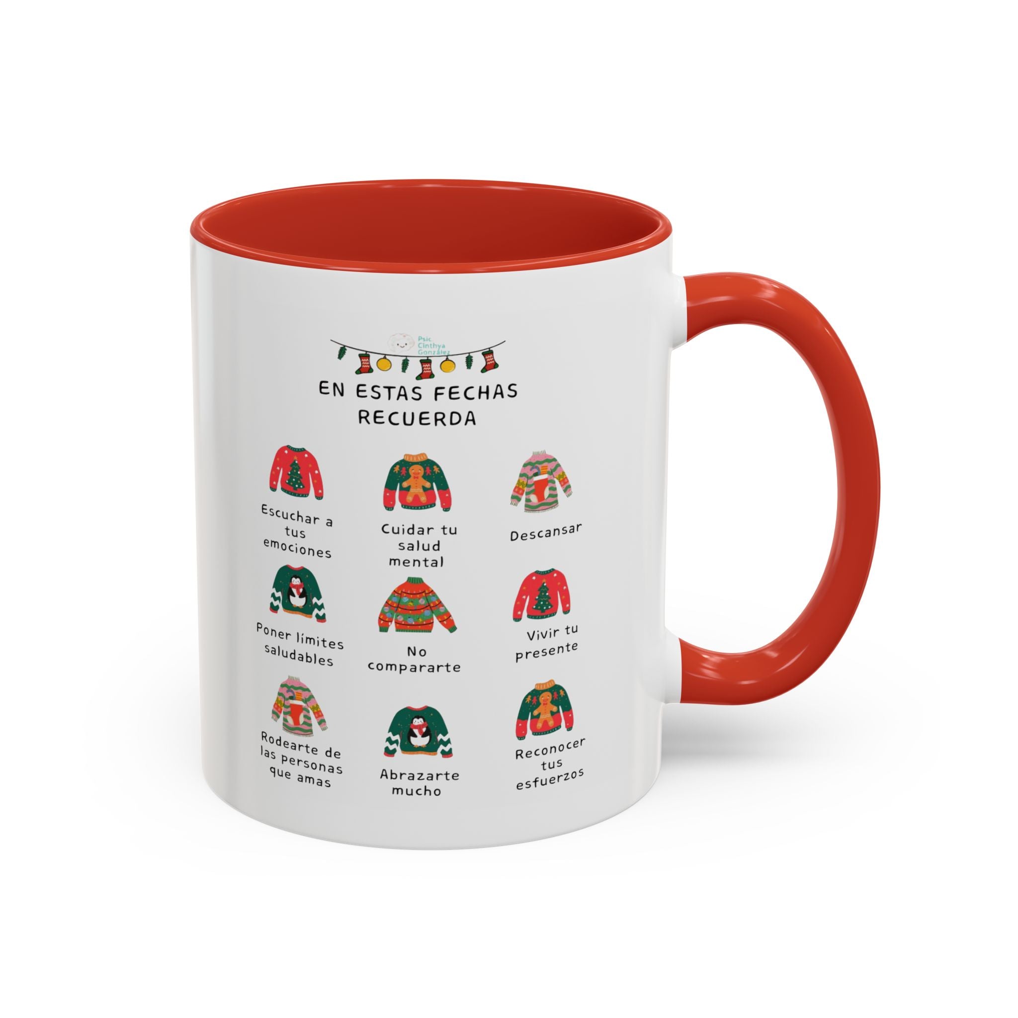Coffee Mug — 'En Estas Fechas Recuerda' Holiday Sweater Reminder Accent Mug (11/15oz)