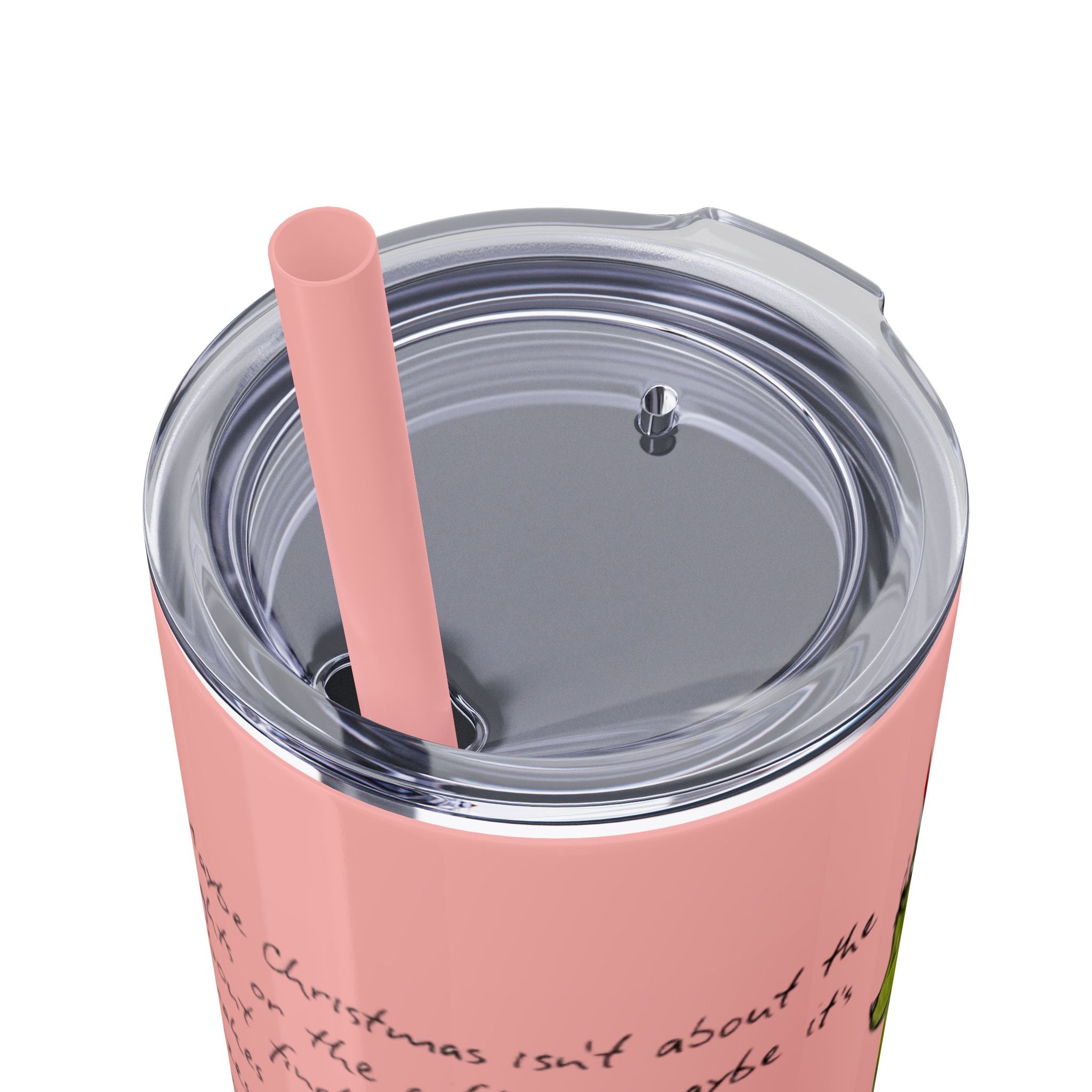 Grinch Christmas Skinny Tumbler with Straw — Dr. Seuss Holiday Quote Design, 20oz Christmas Mugs Collection