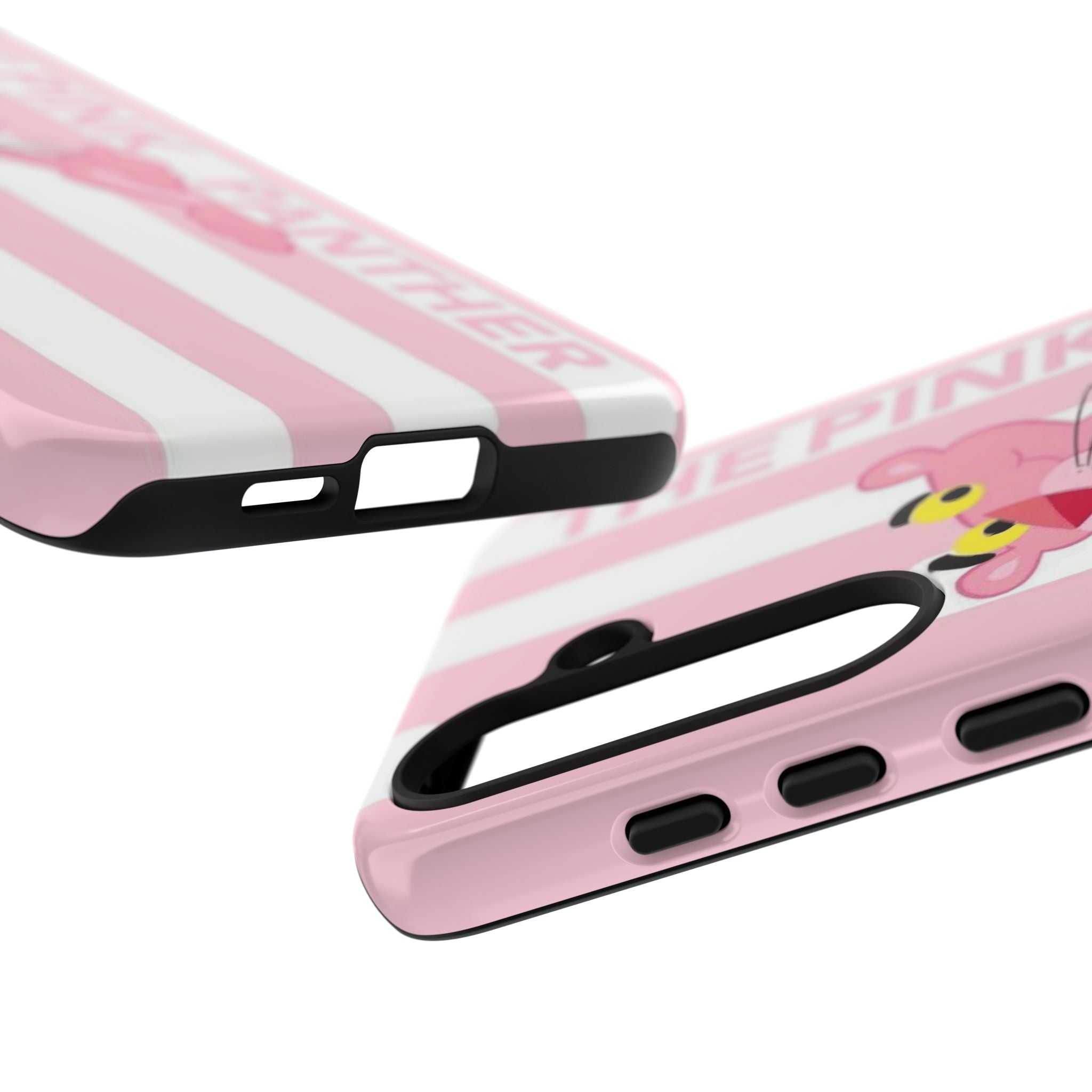 Pink Panther Tough Case Retro Striped Phone Case with "The Pink Panther" Design