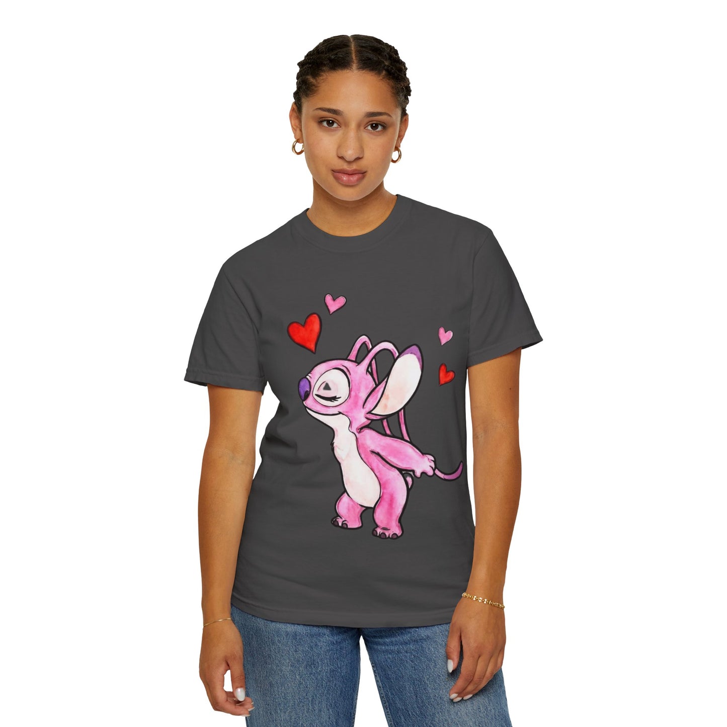 T-Shirt — Cute Pink Cartoon Creature with Hearts | Valentine’s Gift Tee