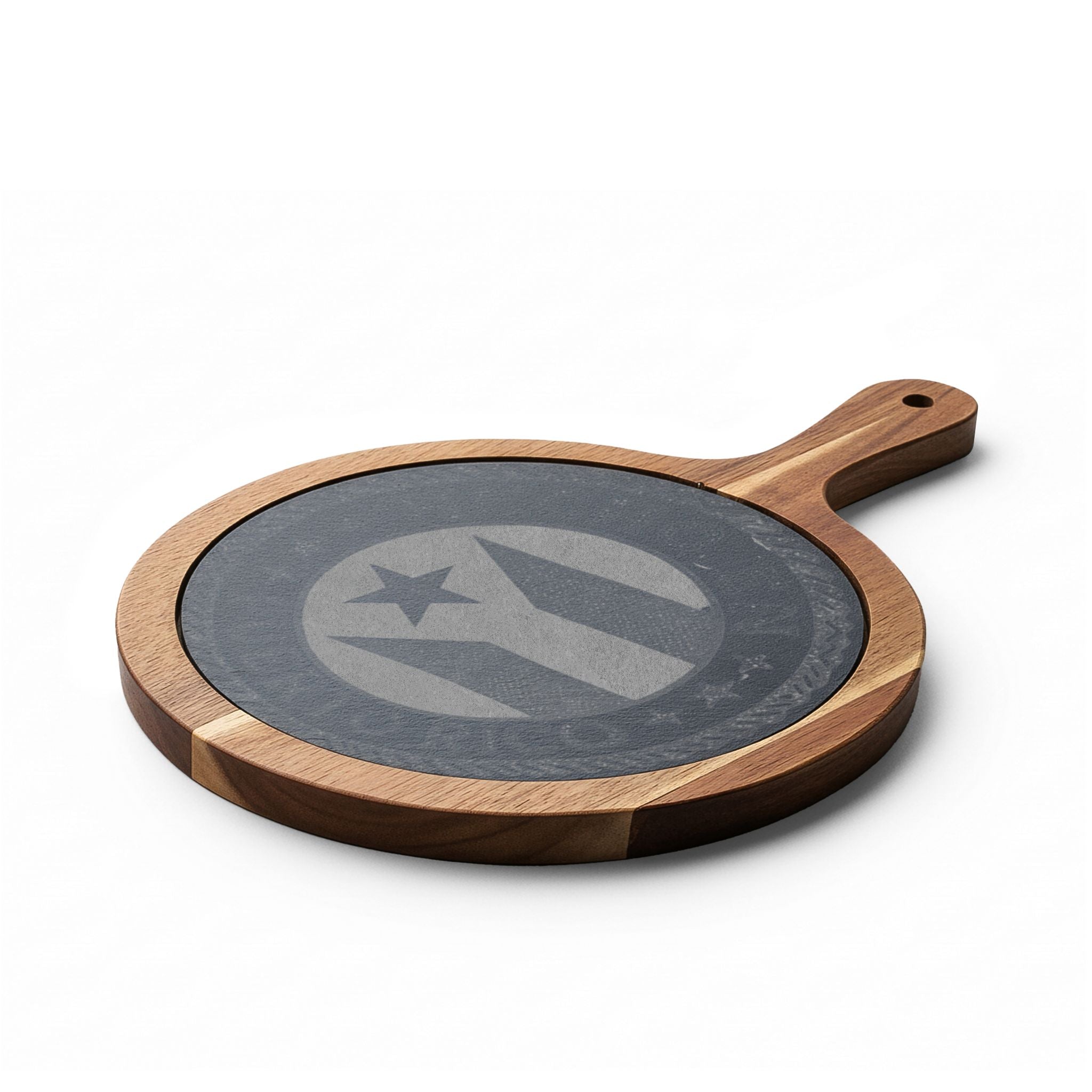 Puerto Rico Engraved Charcuterie Board with Slate Insert & Cheese Tools
