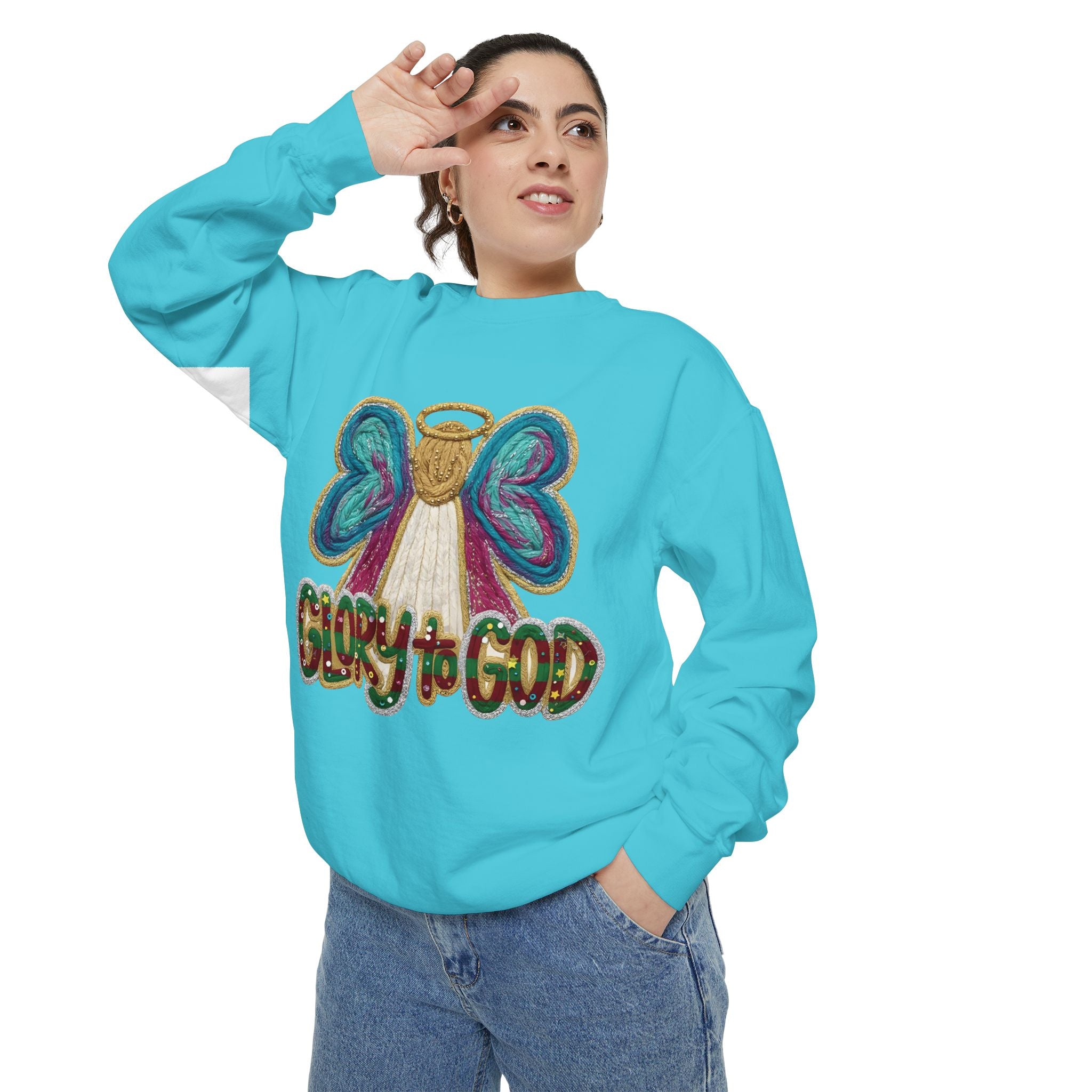Glory to God Angel Sweatshirt Christmas Holiday Collection  Festive T-Shirt & Sweater