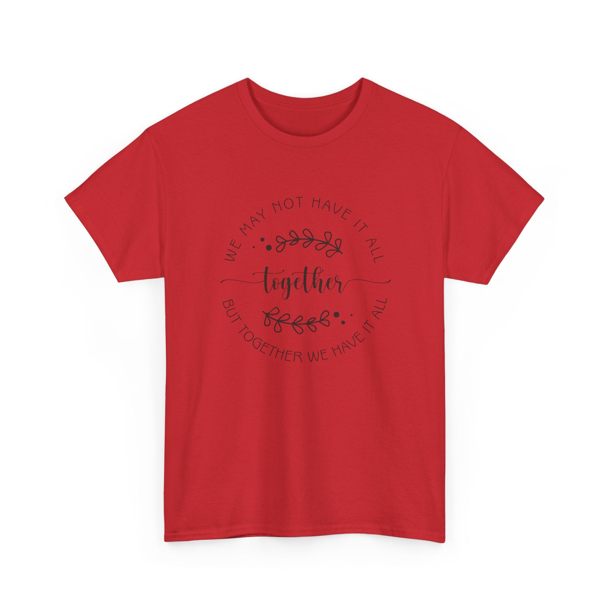Together Floral Circle Tee  "Together" Inspirational Family Unity Shirt