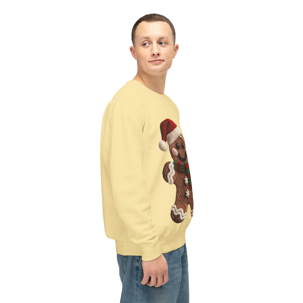 Gingerbread Cookie Christmas Sweatshirt – Cute Santa Hat & Scarf Holiday Crewneck