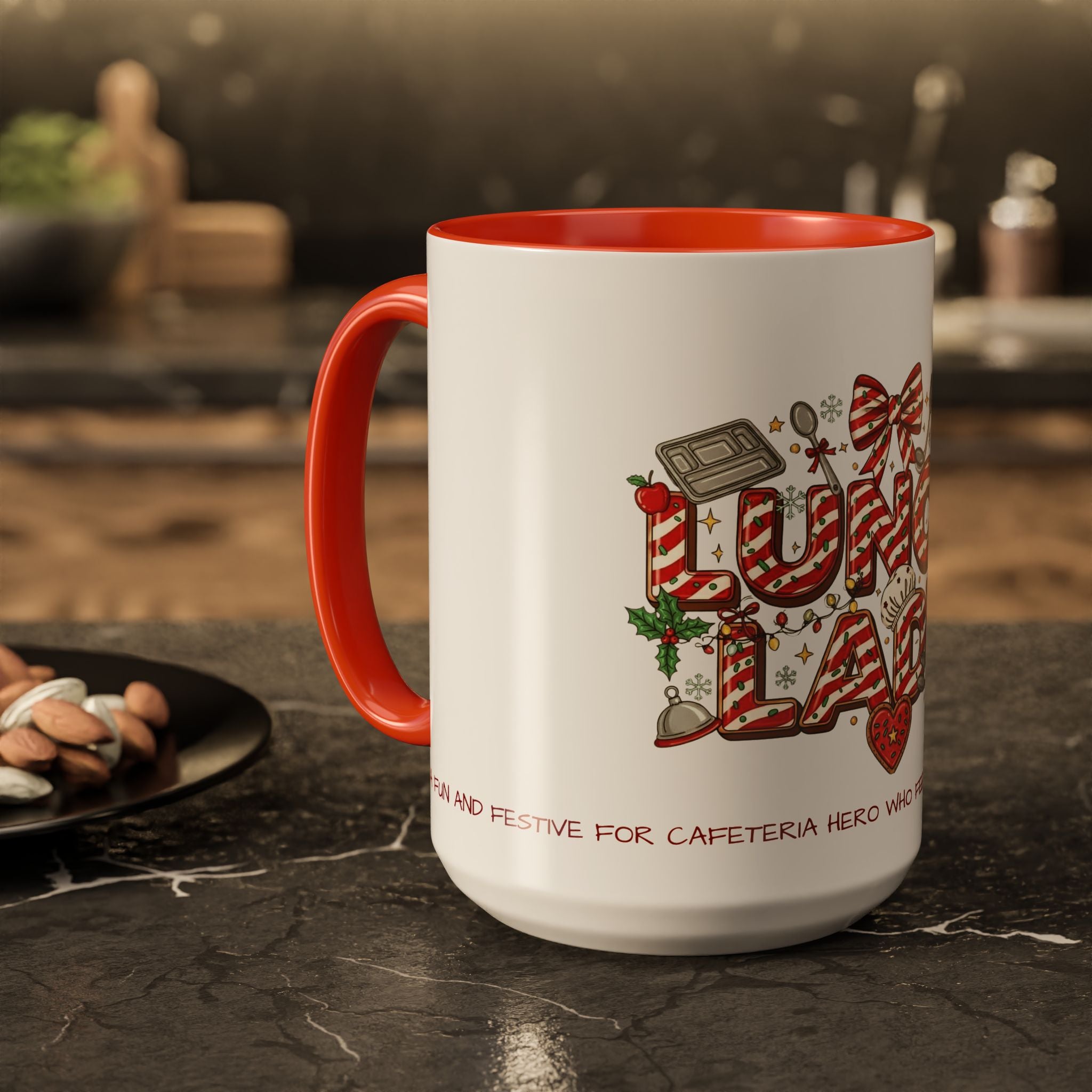 Lunch Lady Mug "Cafeteria Hero Who Feeds the Whole School With Love" | 11oz/15oz Gift  School Staff Christmas Mug Collection
