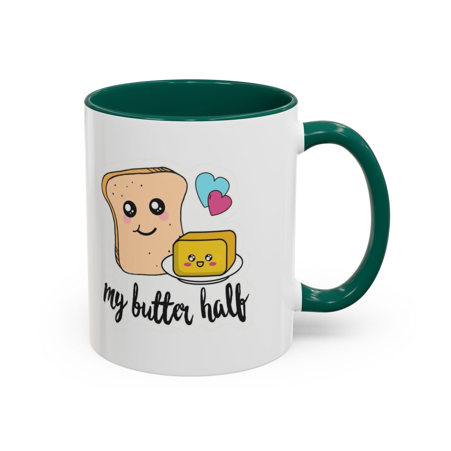Motivational & Funny Quote Mugs Uplifting Coffee Cup Gifts Cute Foodie Relationship Mug My Butter Half Design, Colorful 11oz & 15oz