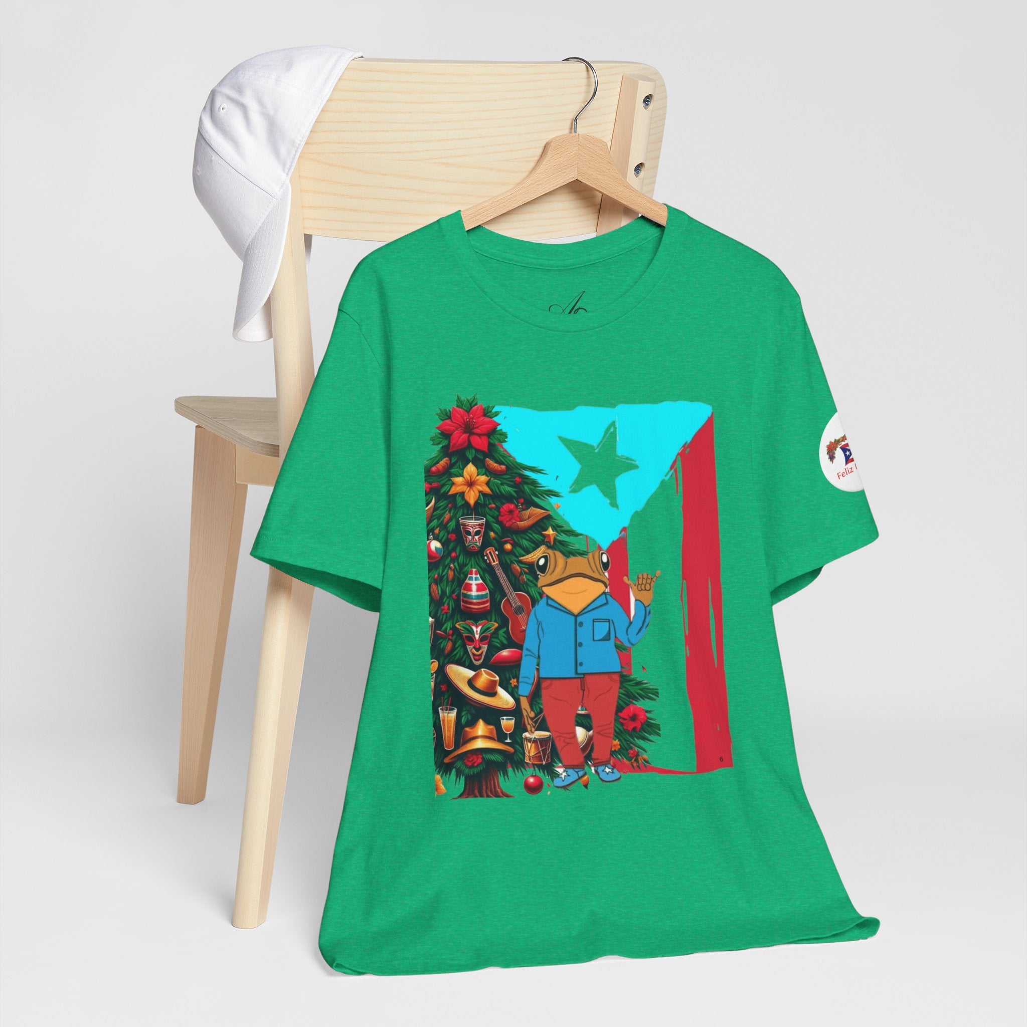 Puerto Rico Holiday T-Shirt  Coquí by Christmas Tree Graphic Puerto Rico’s Navidades