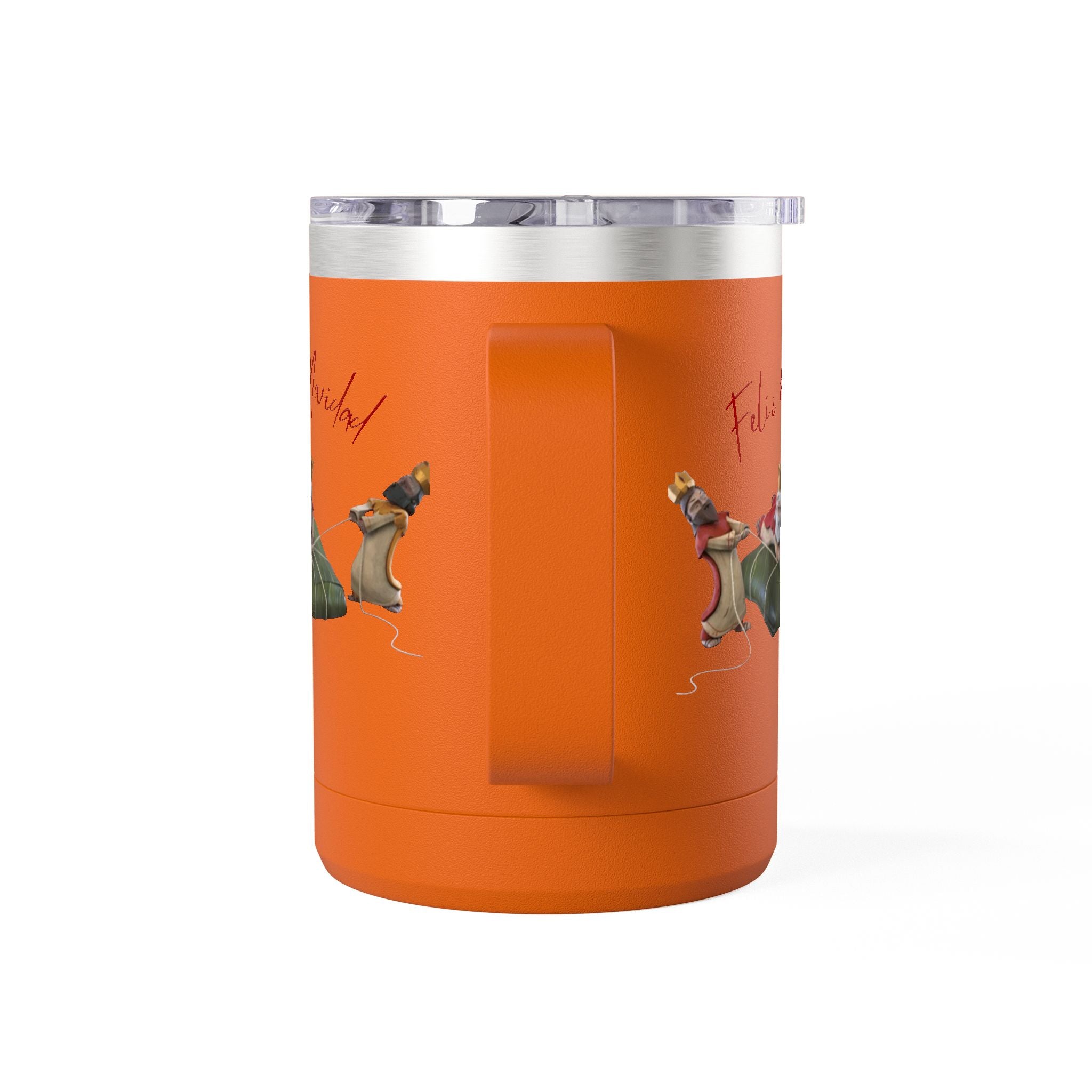 3 KINGS Holiday Travel Tumbler — 'Feliz Navidad' Dachshund Santa Design Coffee Cup for Fun Celebrations