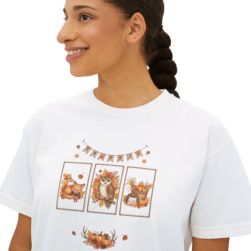 Autumn Vibes Women's Boxy Tee - Cozy Seasonal Apparel, Perfect for Fall Celebrations, Casual Style, Gift for Her, Cute Graphic Top